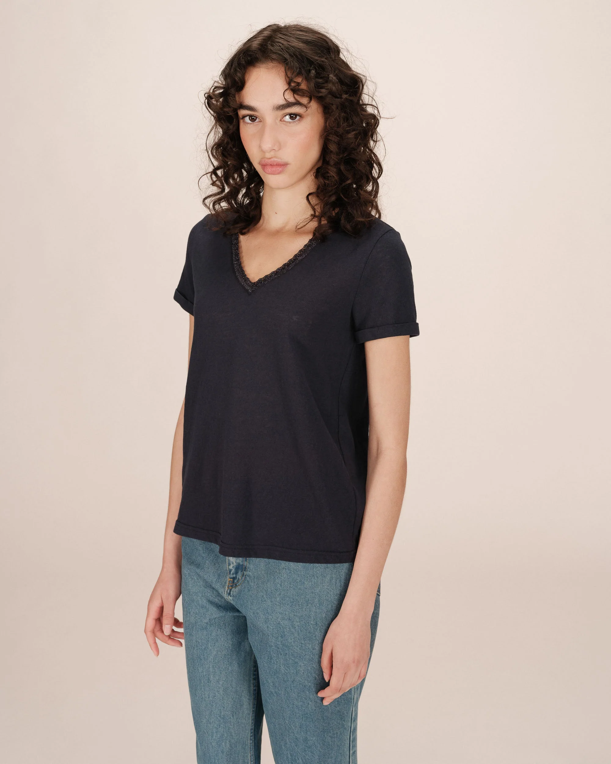 T-Shirt Col V Marine Space - Image 2