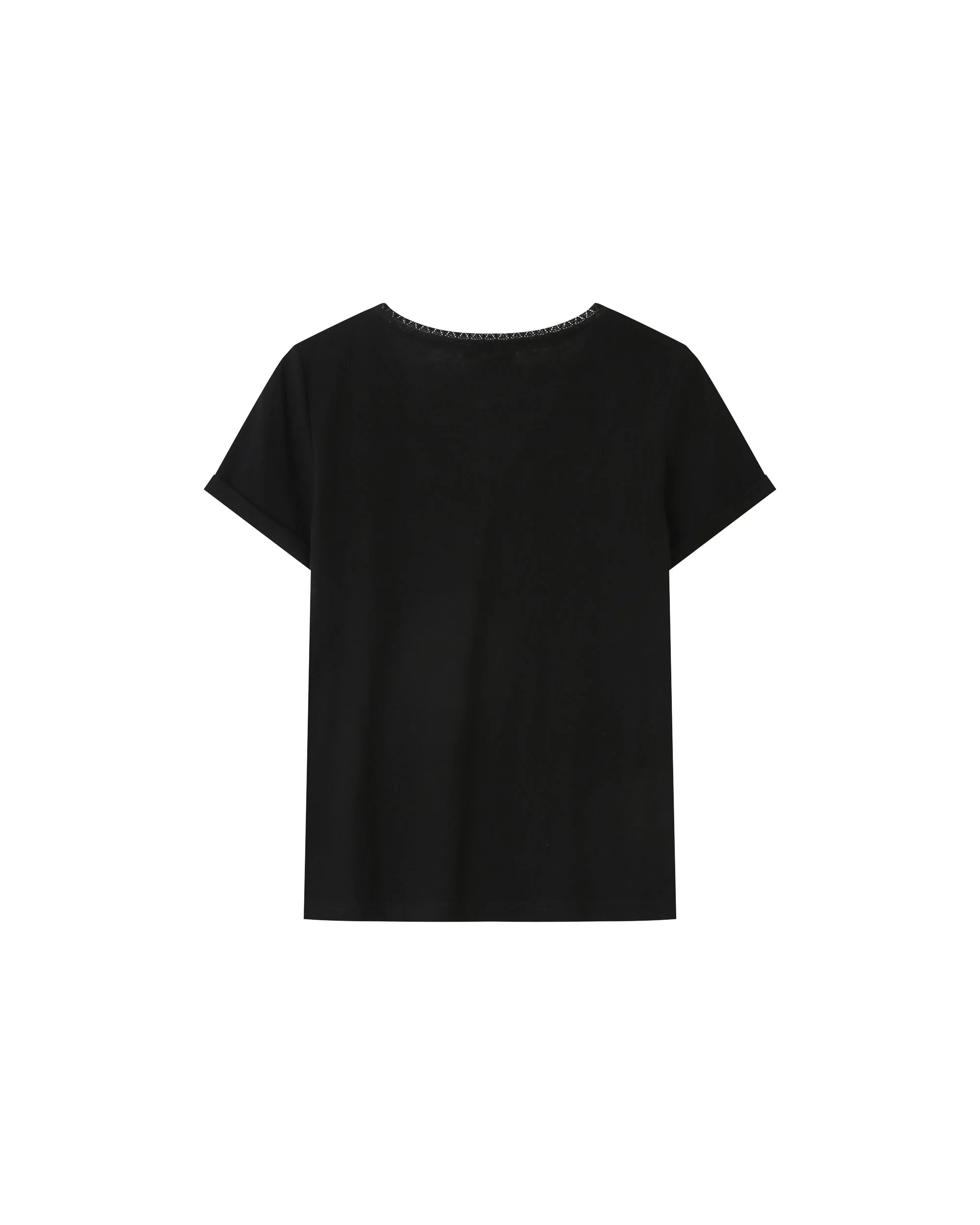 T-Shirt Col V Noir Space - Image 7