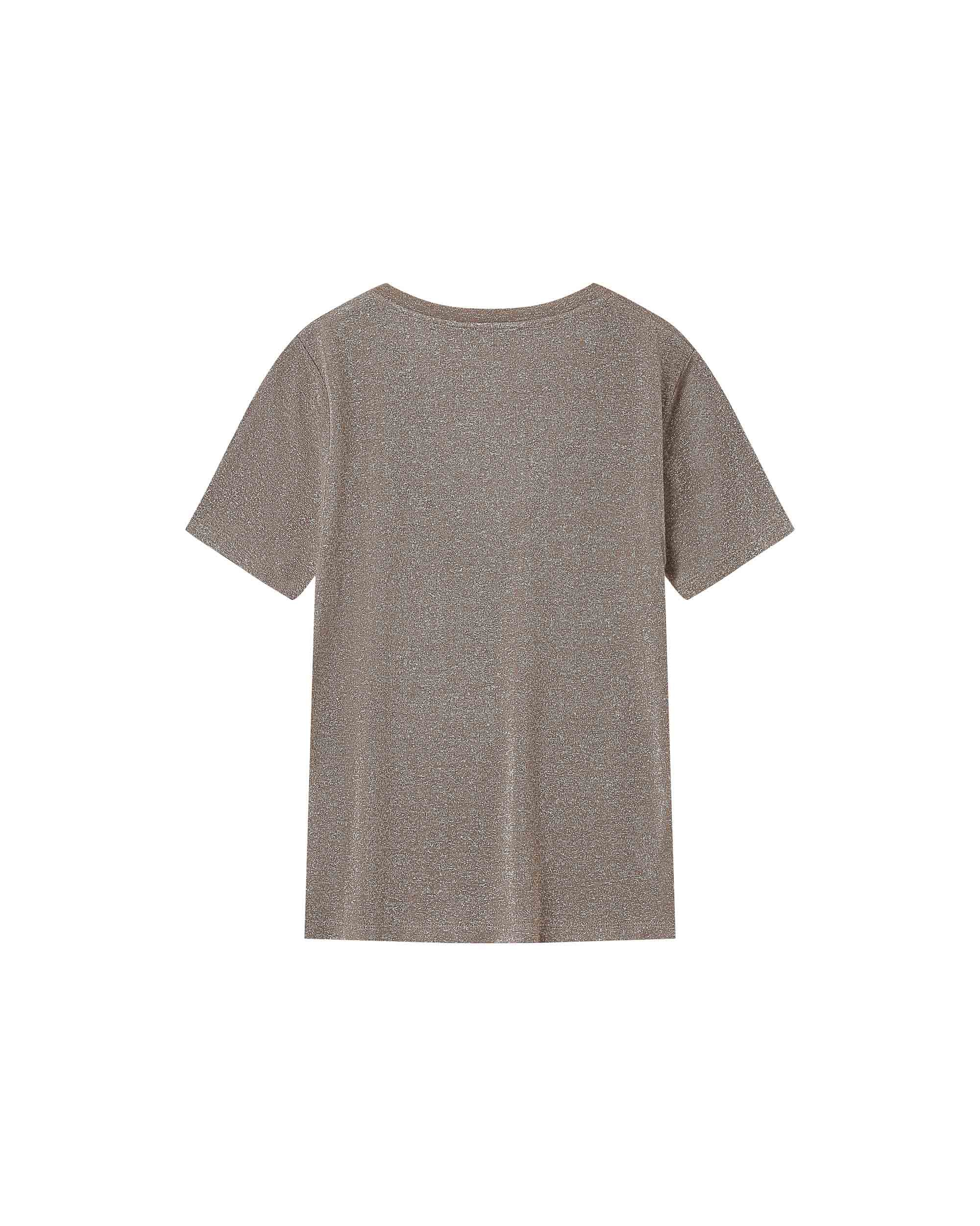 T-Shirt Col V Greige Stardust - Image 6