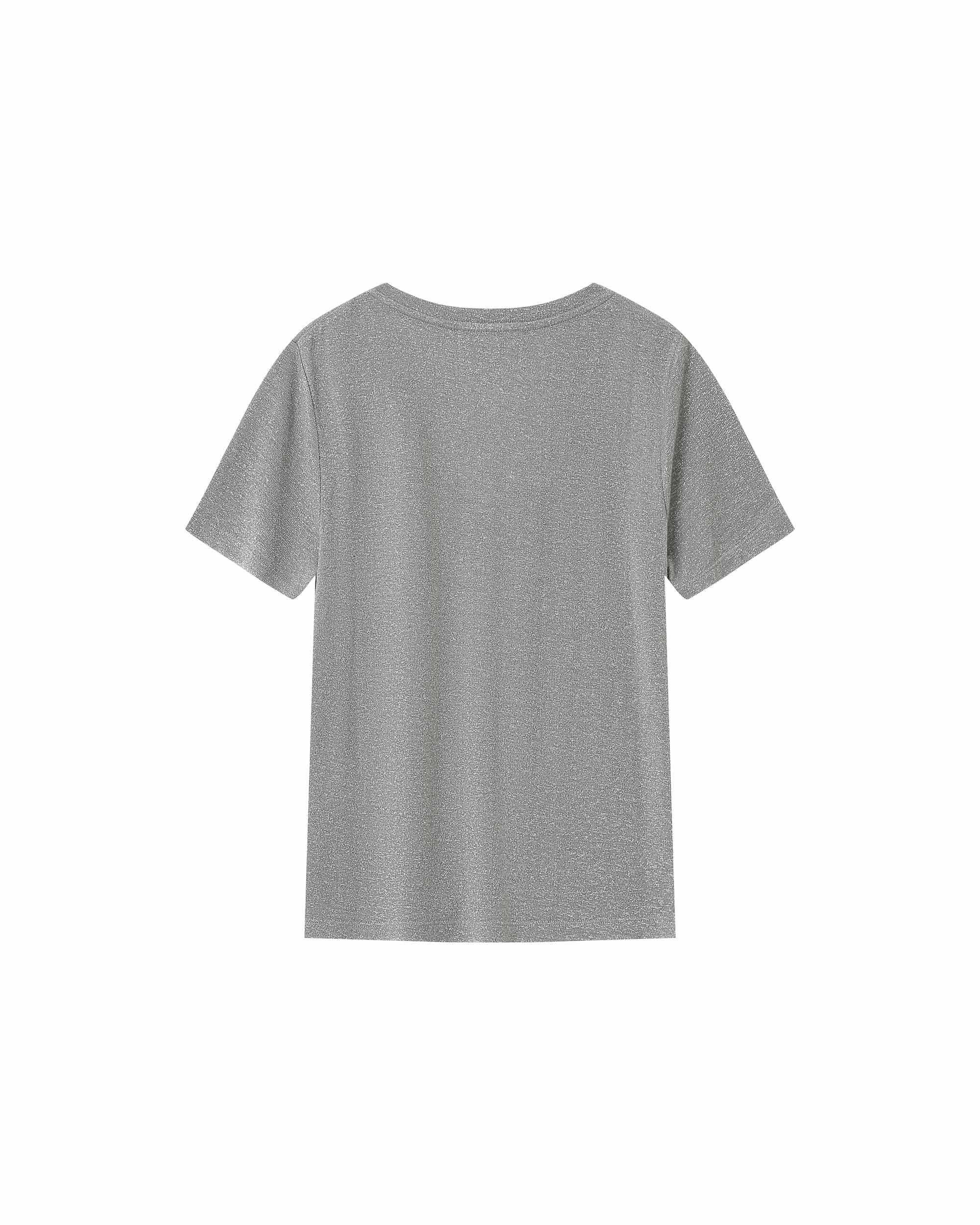 T-Shirt Col V Gris Stardust - Image 7