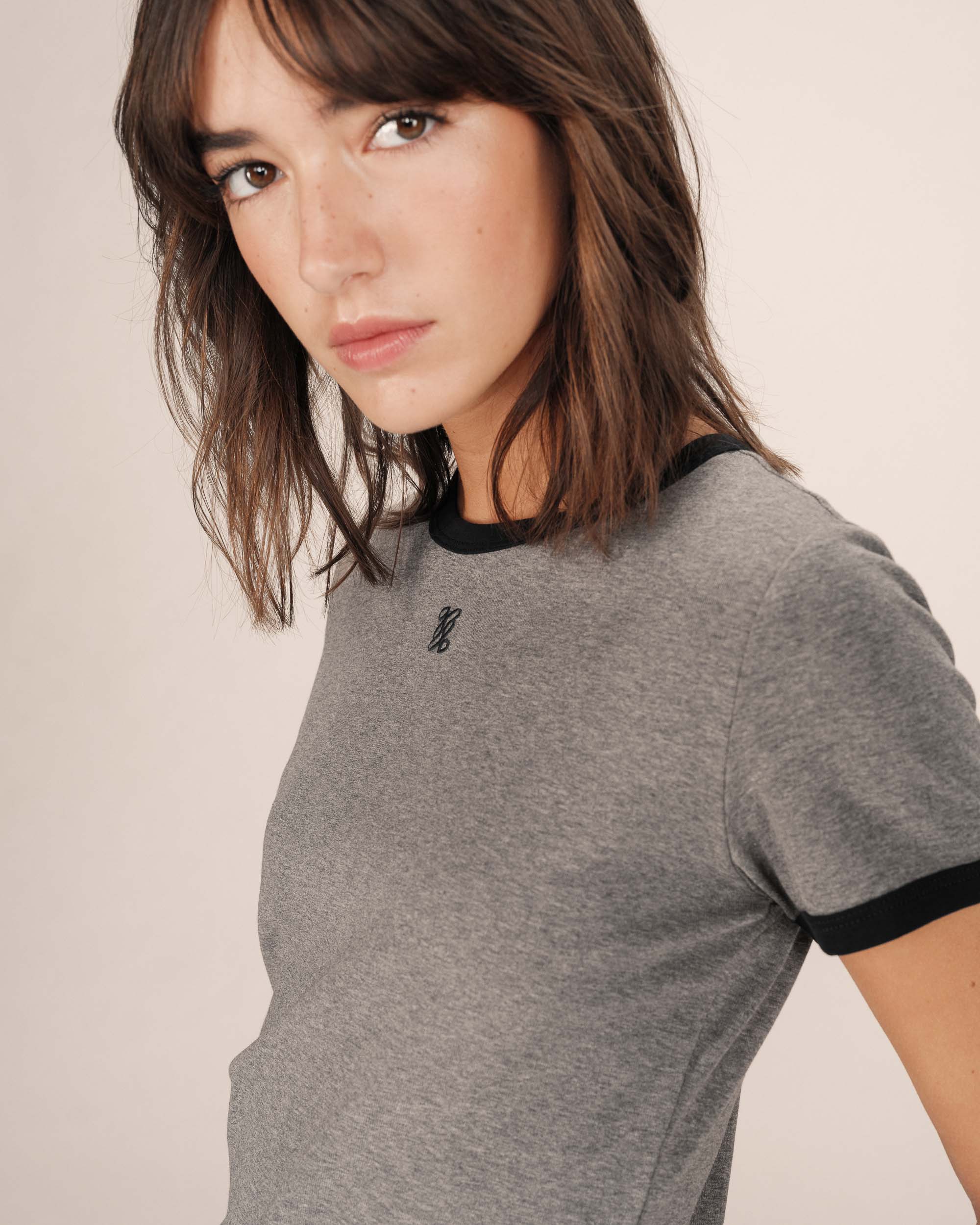 T-Shirt Monogramme G&M Brode Gris Sany - Image 2