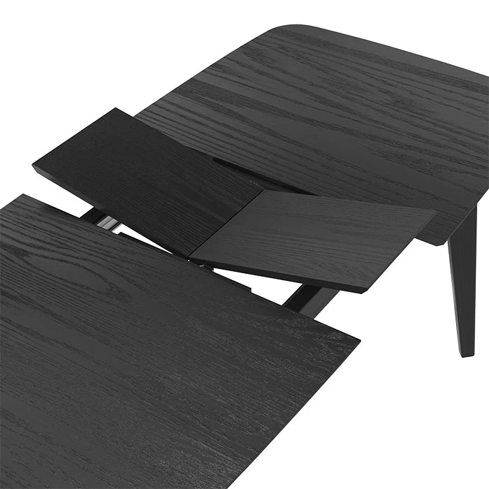 Table rectangulaire Oman 4/6 personnes extensible en bois noir 150/180 cm - Image 4
