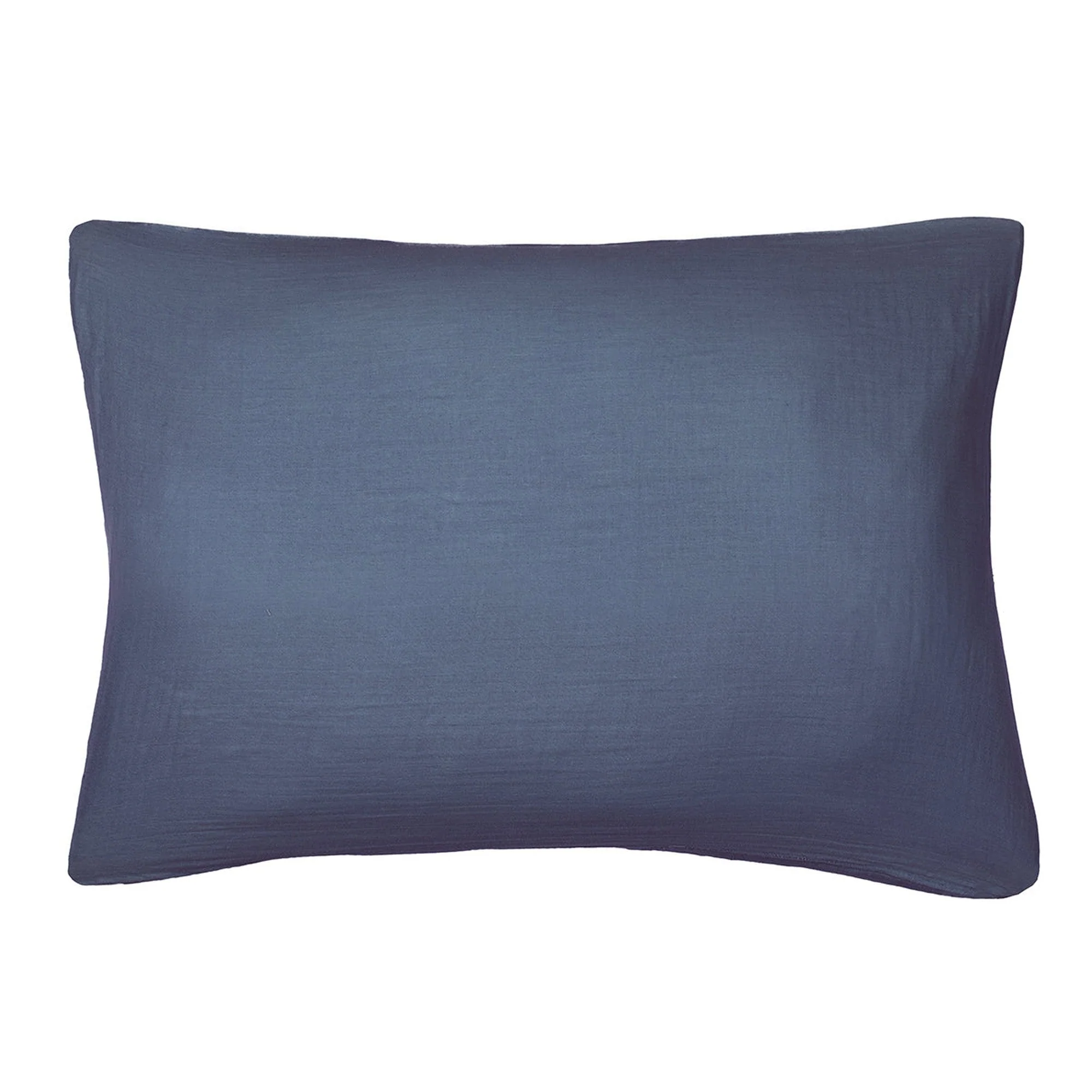 Taie D'Oreiller (X1) - Gaze De Coton - Bleu Jean - Clara - Image 2
