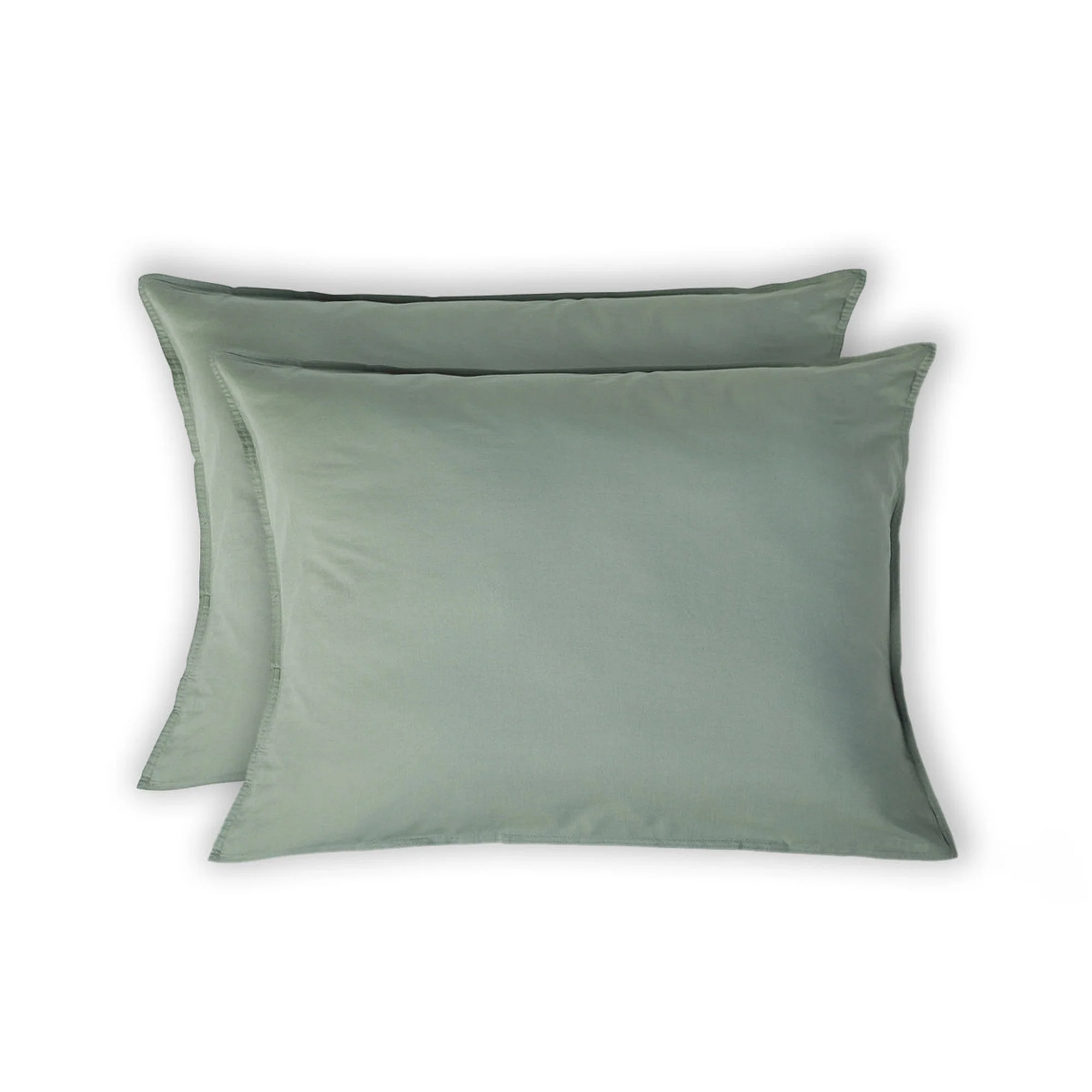 Taie D'Oreiller (X2) - Coton Lavé - Vert Céladon - Luna - Image 2