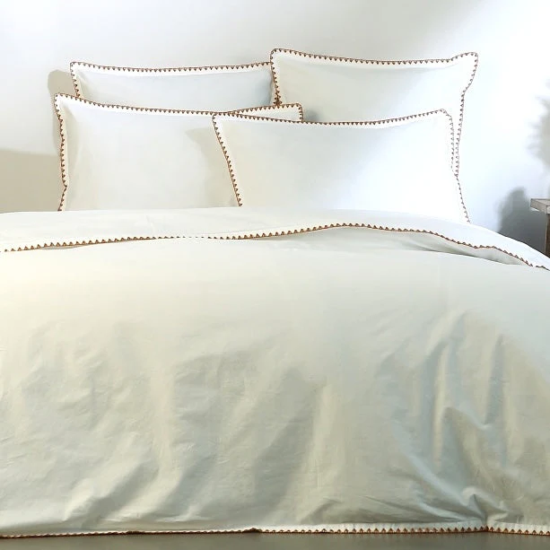 Taie D Oreiller X2 - Percale De Coton - Blanc / Caramel - Zoé - Image 11