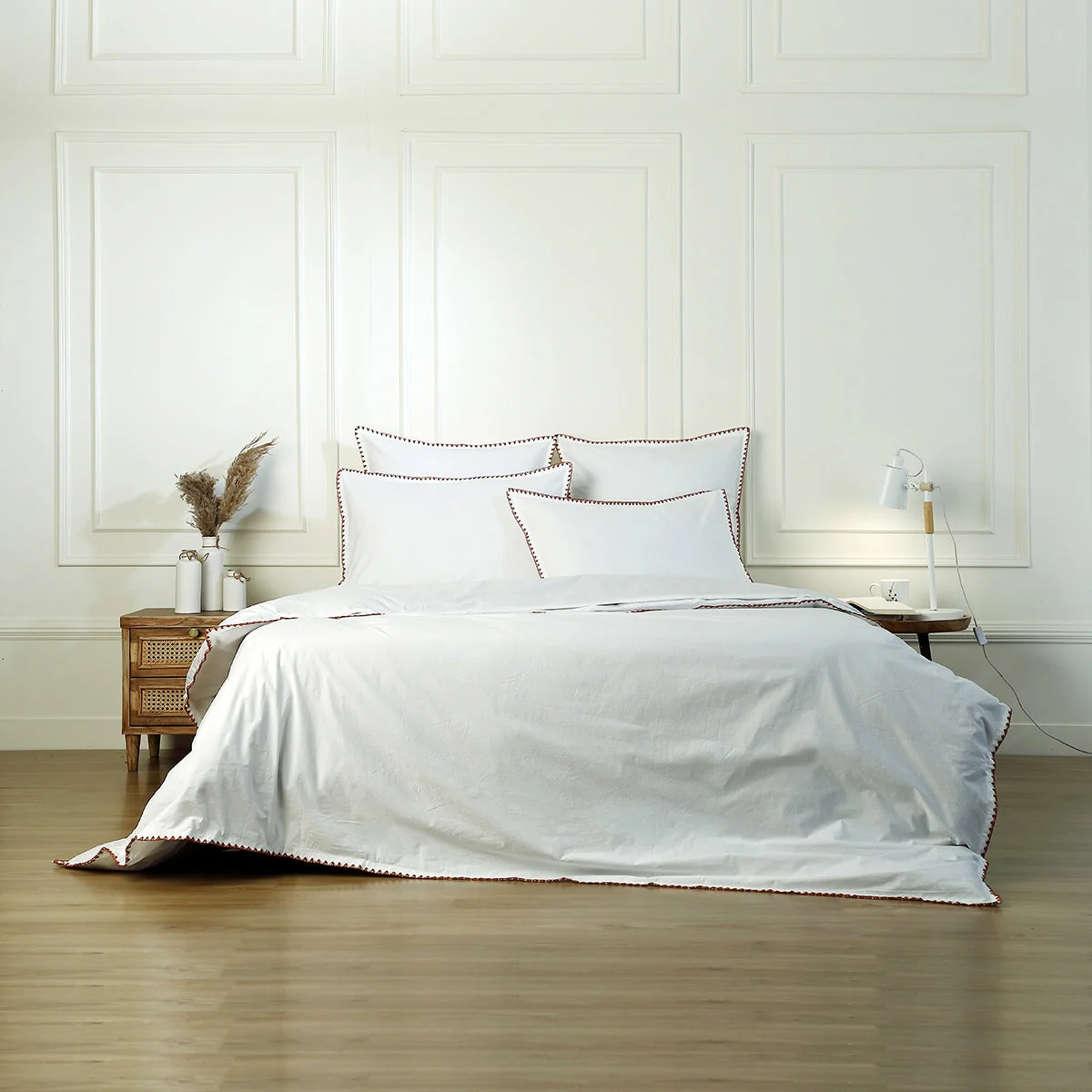 Taie D Oreiller X2 - Percale De Coton - Blanc / Caramel - Zoé - Image 12