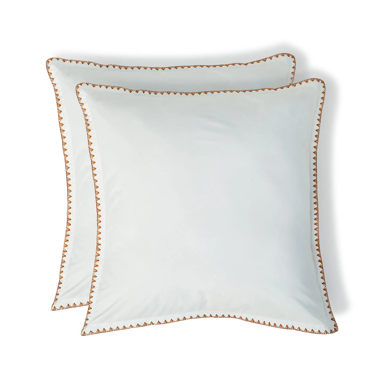 Taie D Oreiller X2 - Percale De Coton - Blanc / Caramel - Zoé - Image 2