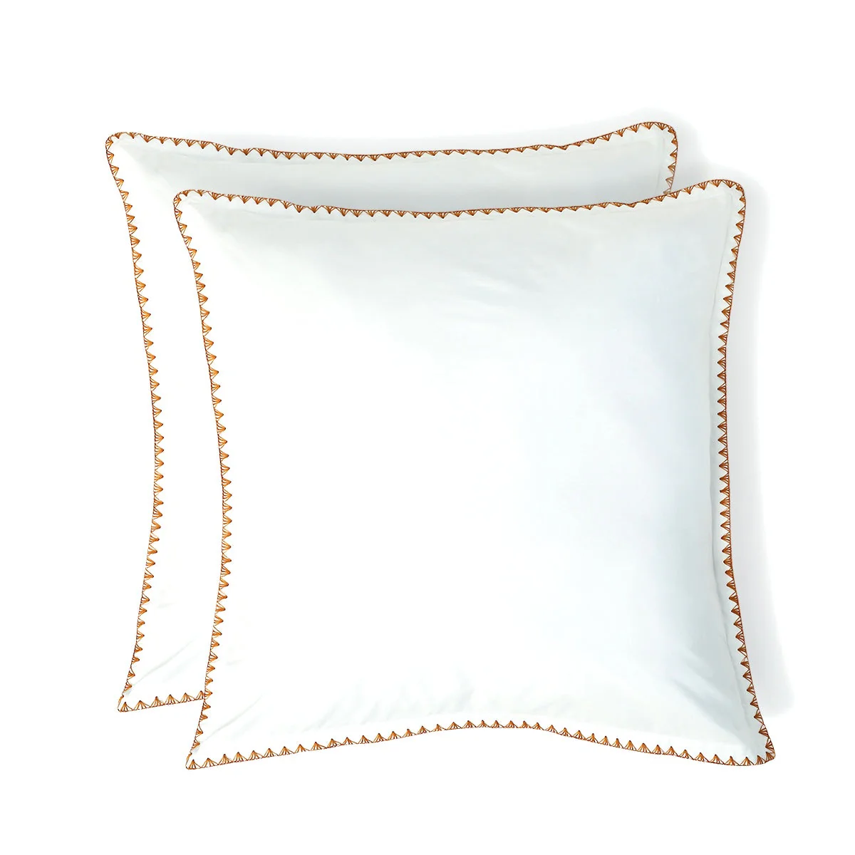 Taie D Oreiller X2 - Percale De Coton - Blanc / Caramel - Zoé - Image 8