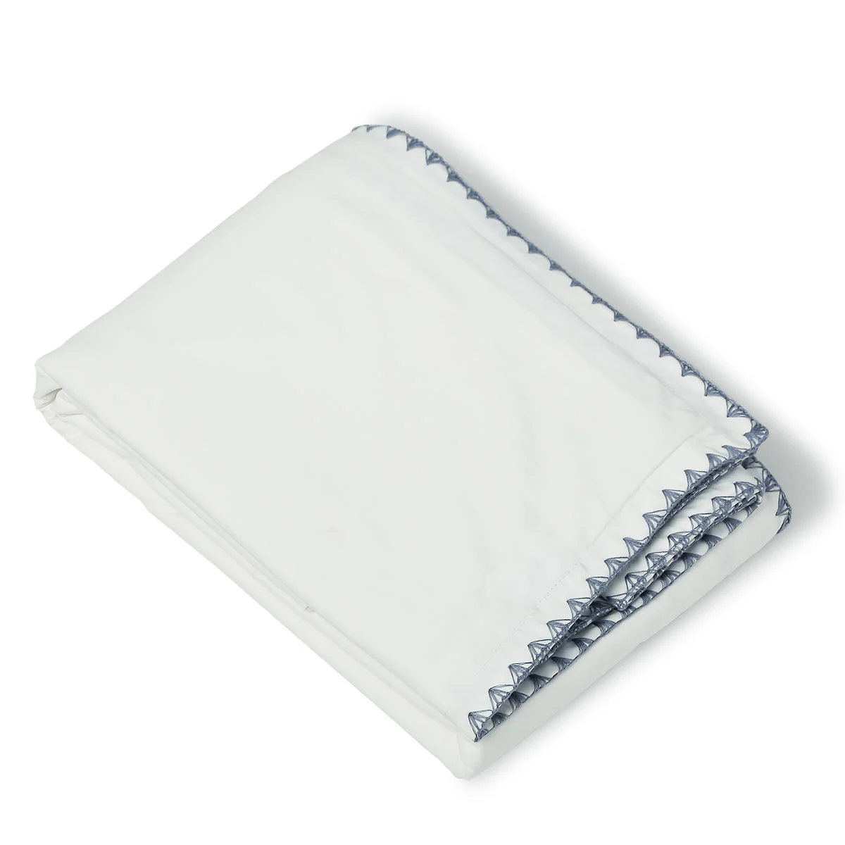 Taie D Oreiller X2 - Percale De Coton - Blanc / Bleu Denim - Zoé - Image 11