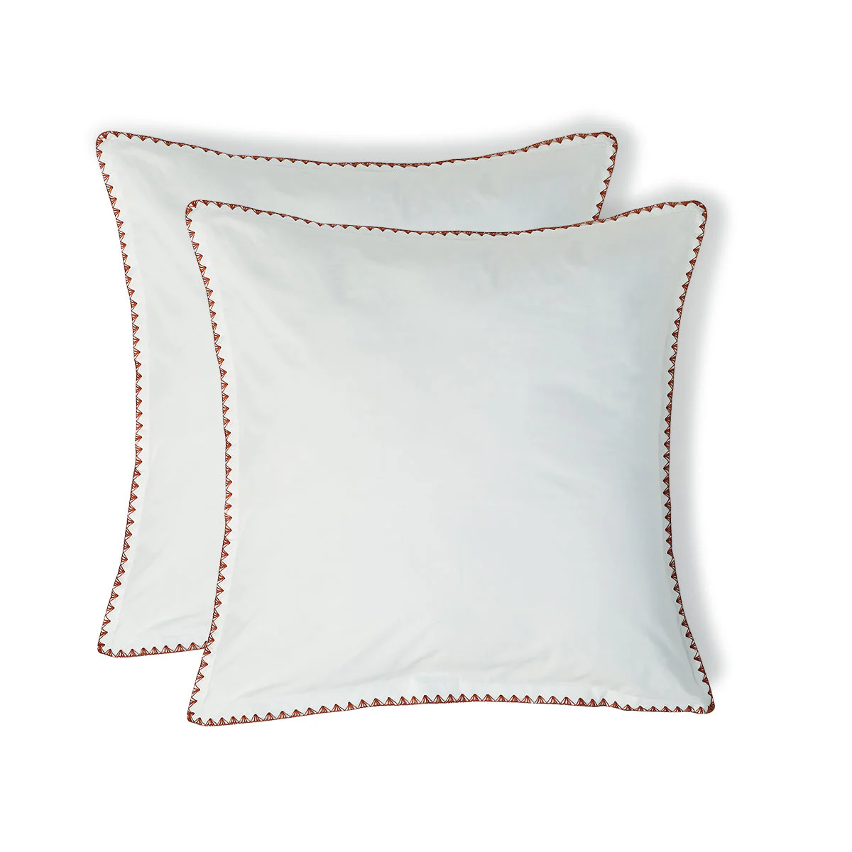 Taie D Oreiller X2 - Percale De Coton - Blanc / Rouge - Zoé - Image 2