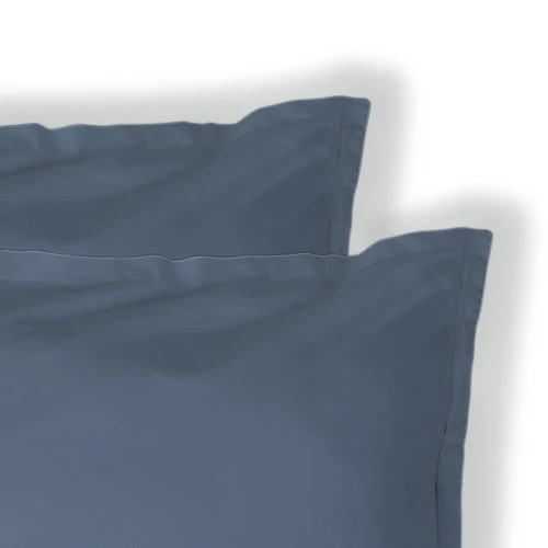 Taie D'Oreiller (X2) - Percale De Coton - Bleu Denim - Nina - Image 10