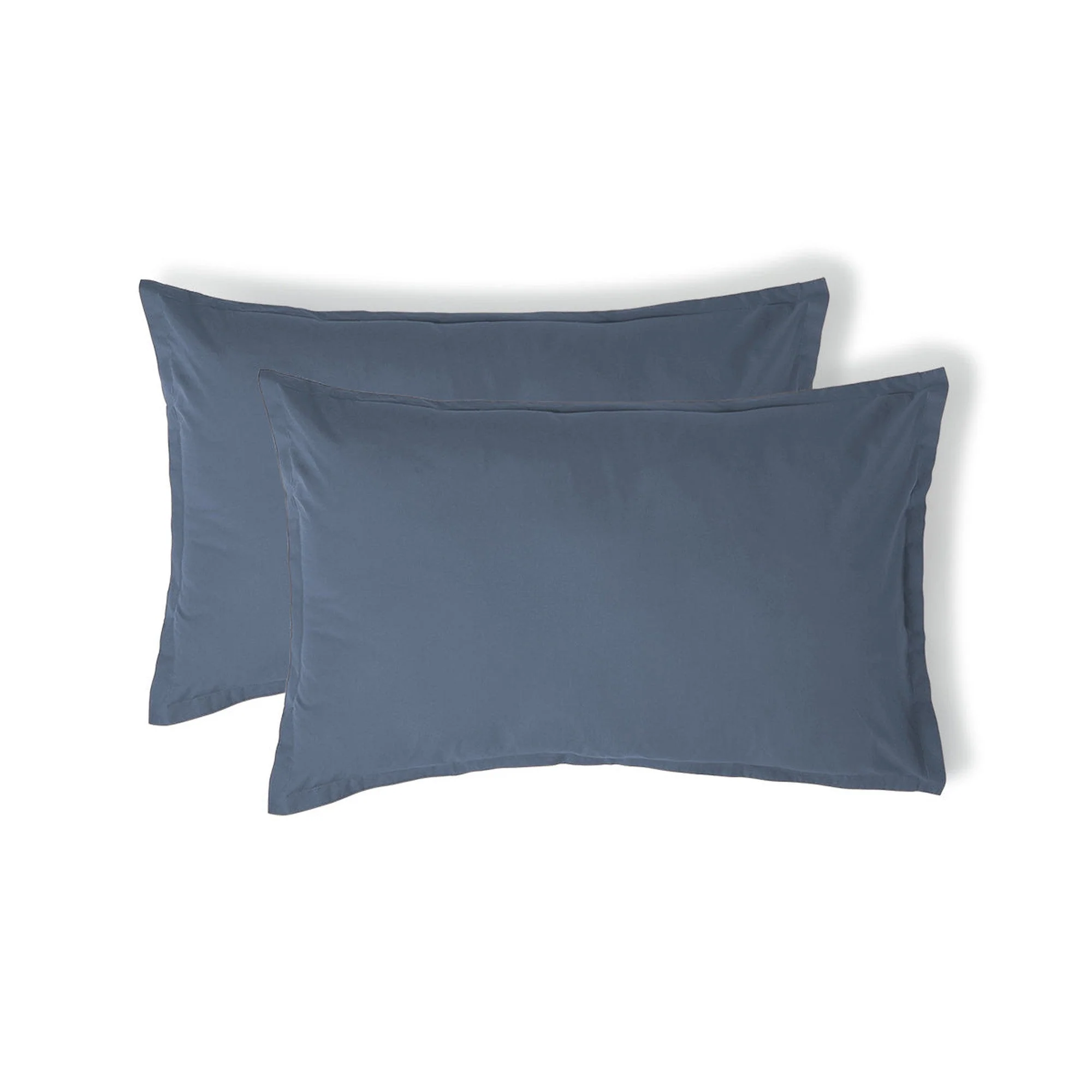 Taie D'Oreiller (X2) - Percale De Coton - Bleu Denim - Nina - Image 2
