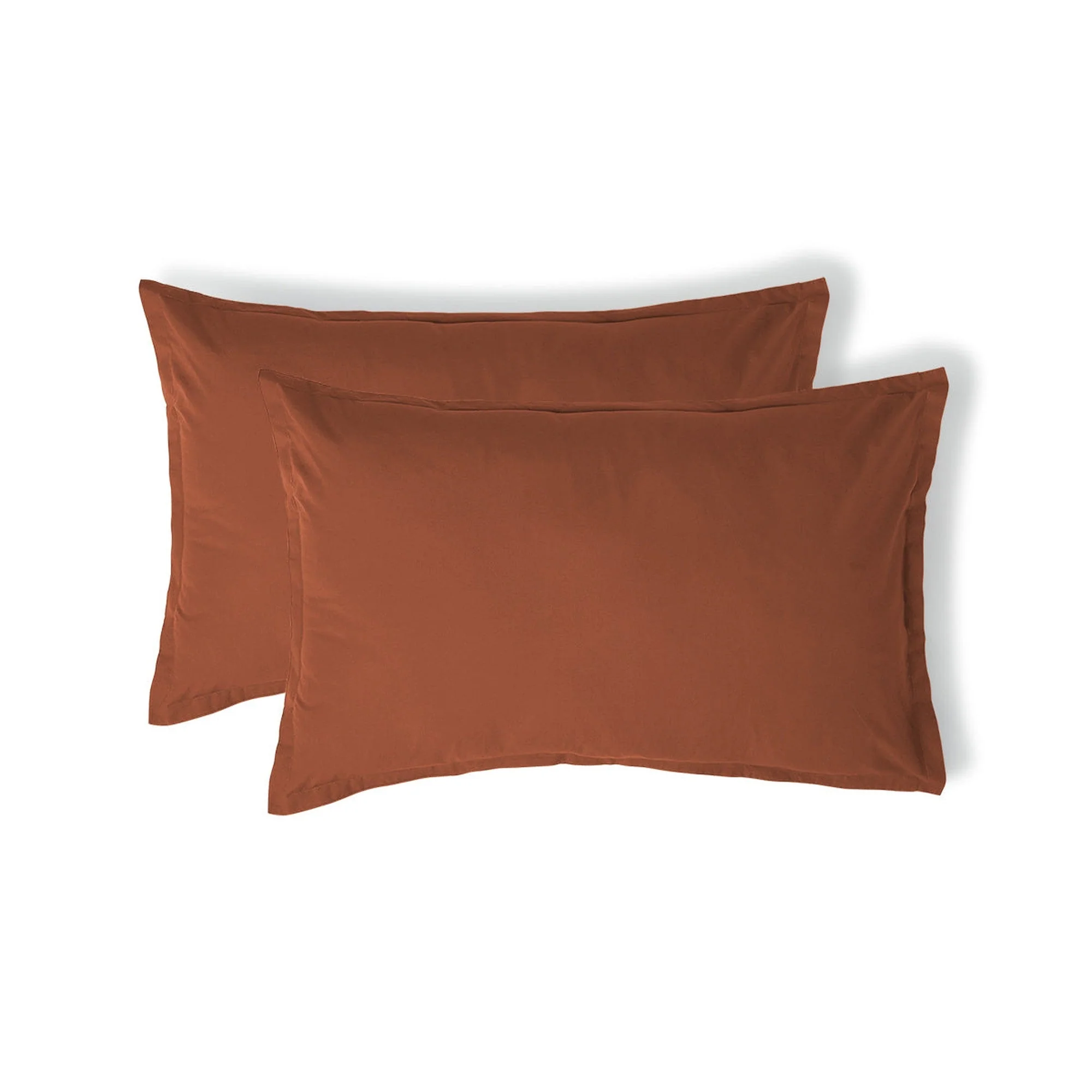 Taie D'Oreiller (X2) - Percale De Coton - Rouge Toscane - Nina - Image 2
