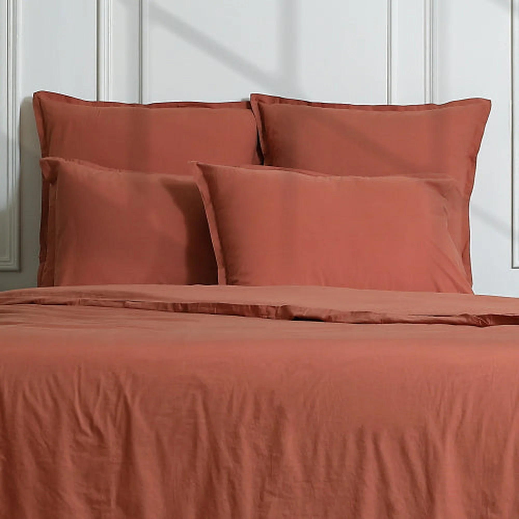 Taie D'Oreiller (X2) - Percale De Coton - Rouge Toscane - Nina - Image 4