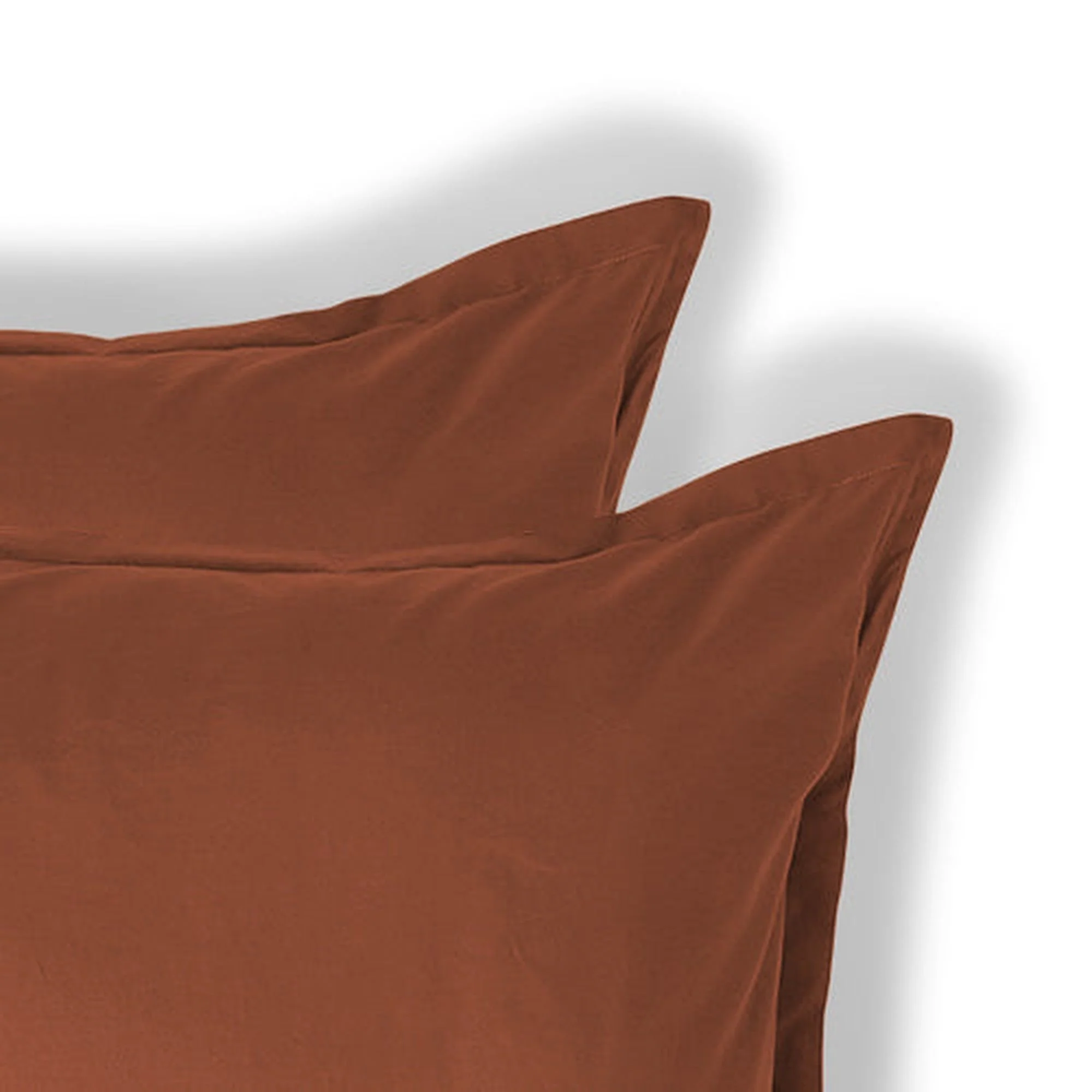 Taie D'Oreiller (X2) - Percale De Coton - Rouge Toscane - Nina - Image 5
