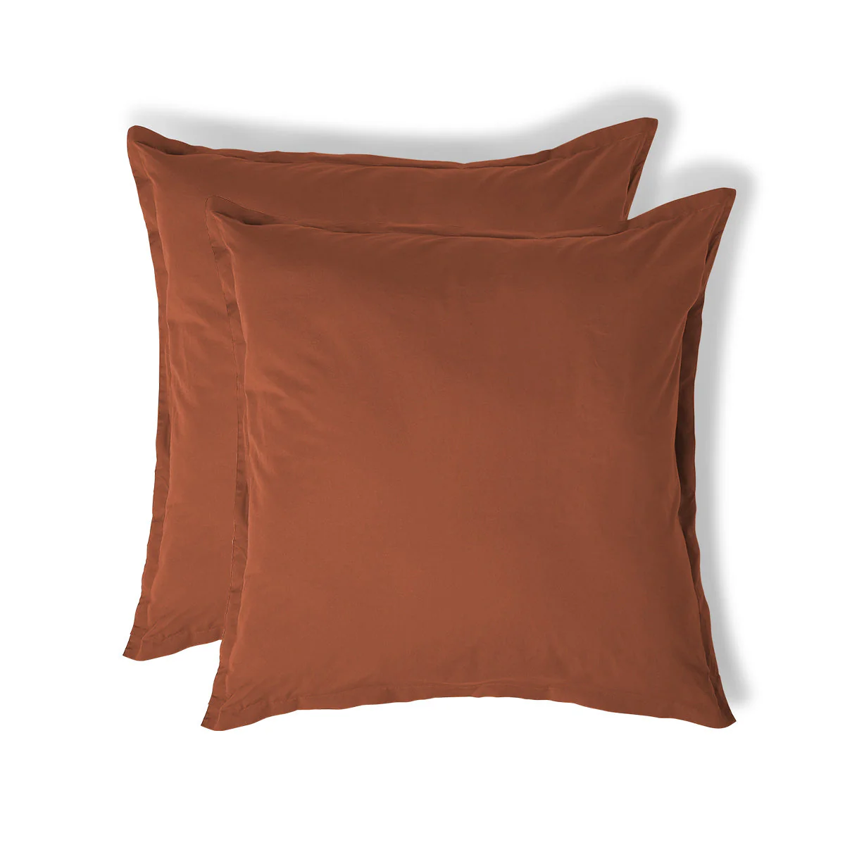 Taie D'Oreiller (X2) - Percale De Coton - Rouge Toscane - Nina - Image 7