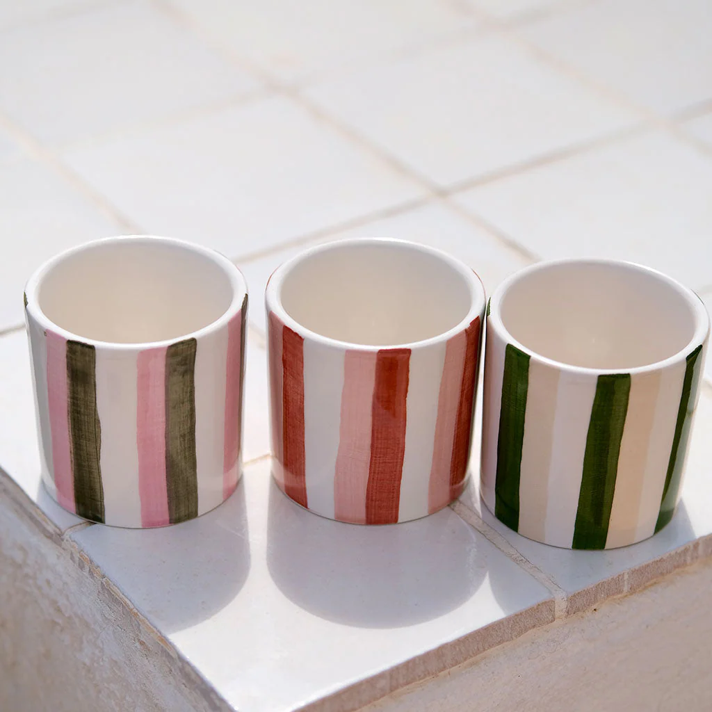Lot de 2 Tasses À Espresso En Céramique - Rayures - Image 6