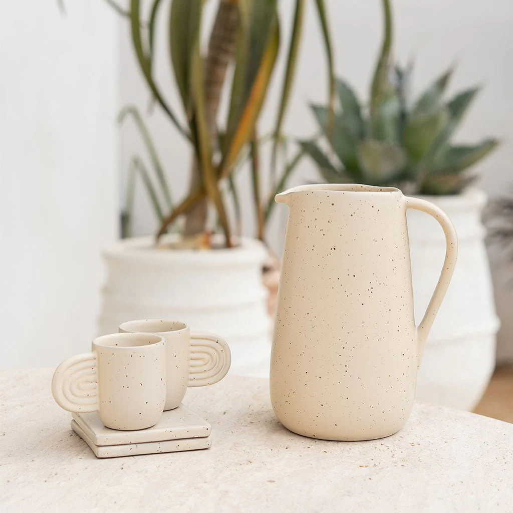Lot de 2 Tasses En Céramique Ambre - Moucheté - Image 2