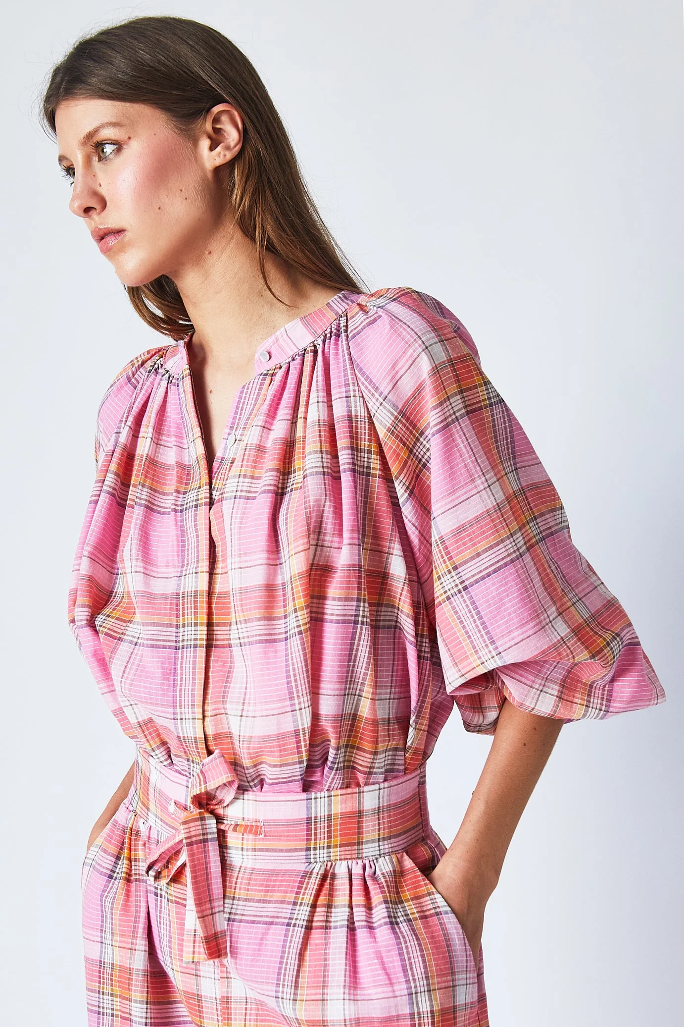 Blouse Thalia - Pink Checks - Femme - Image 3