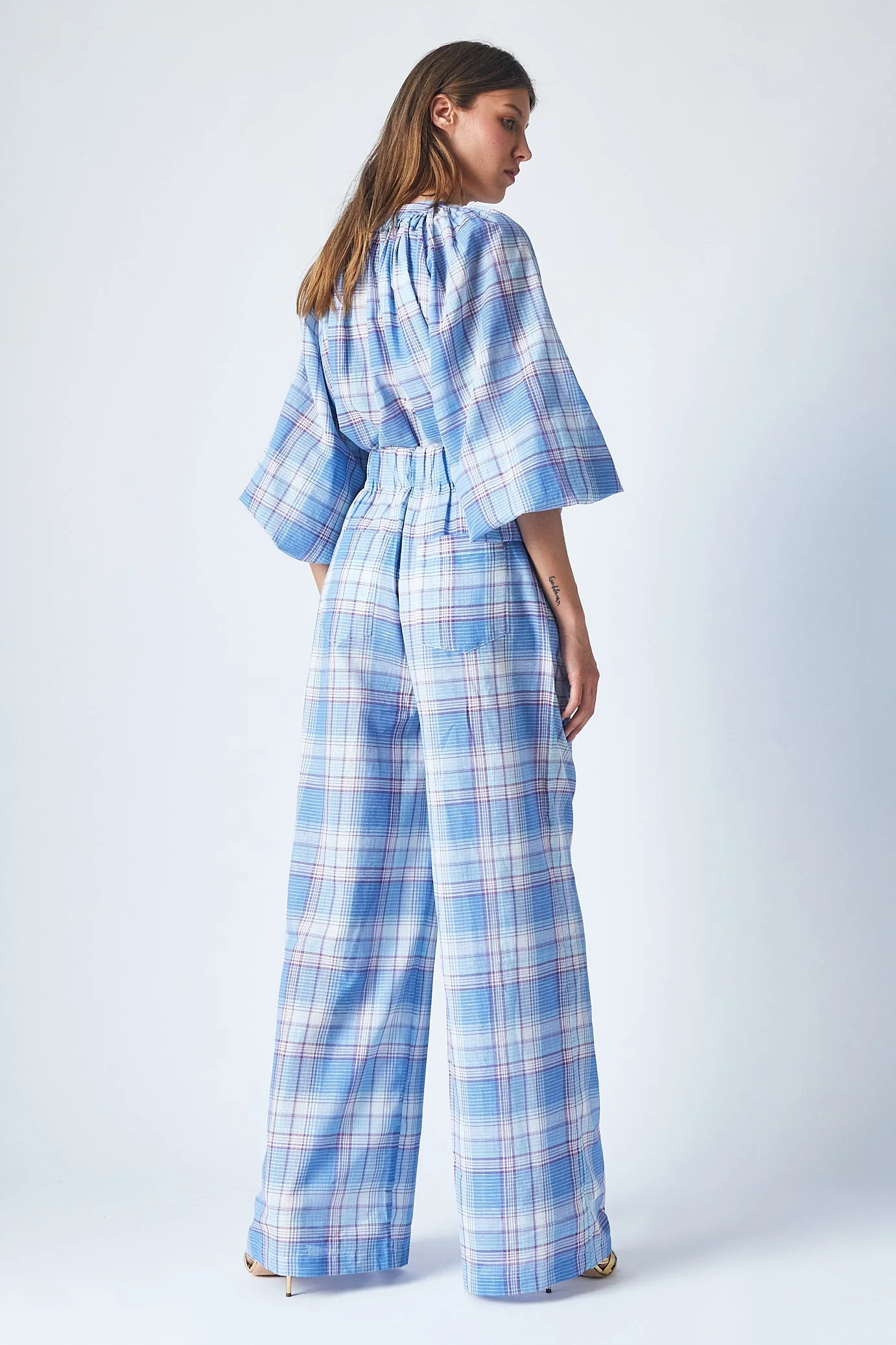 Pantalon Thalia - Blue Checks - Femme - Image 4