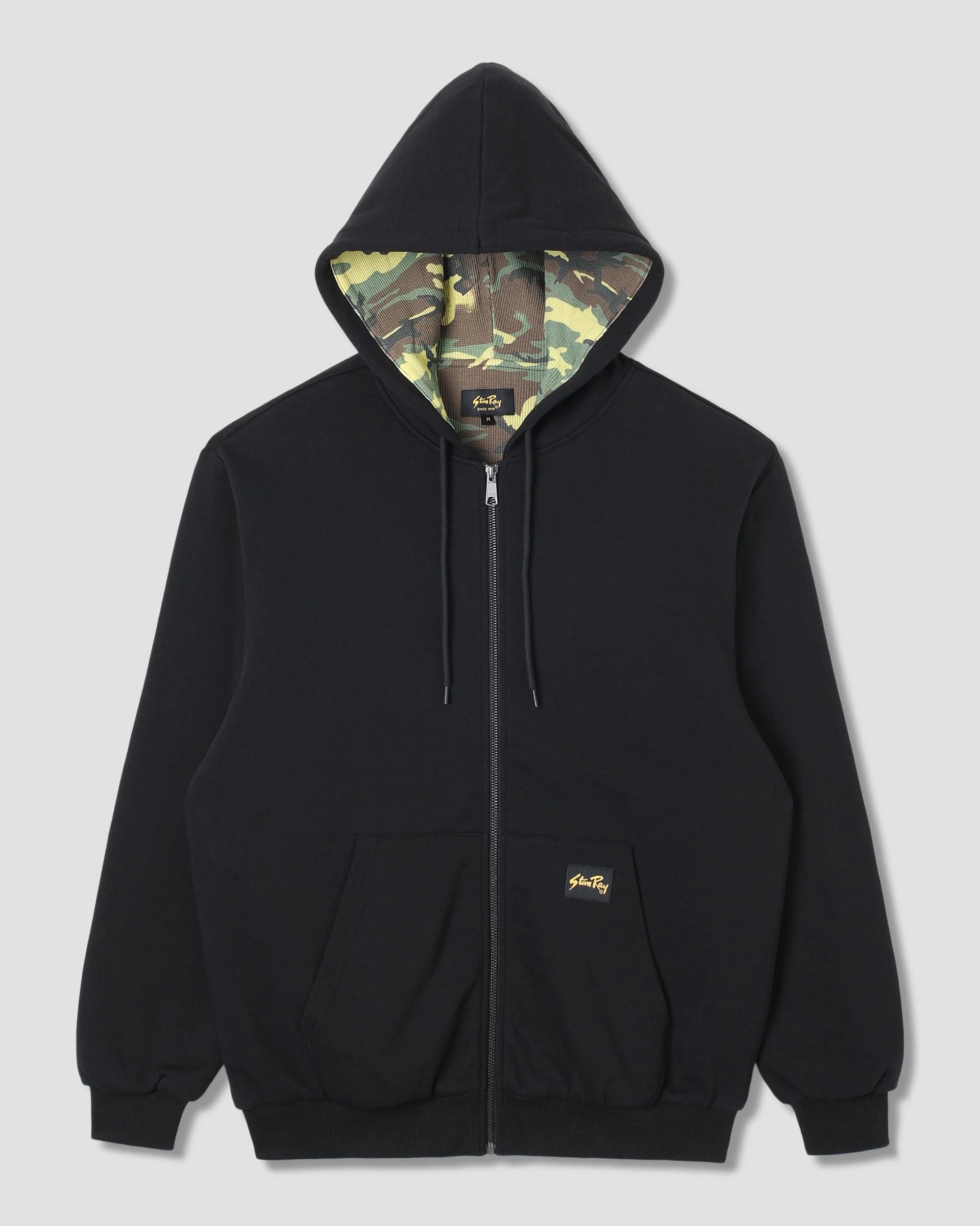 Thermal Lined Zip Hood - Washed Black - Image 2