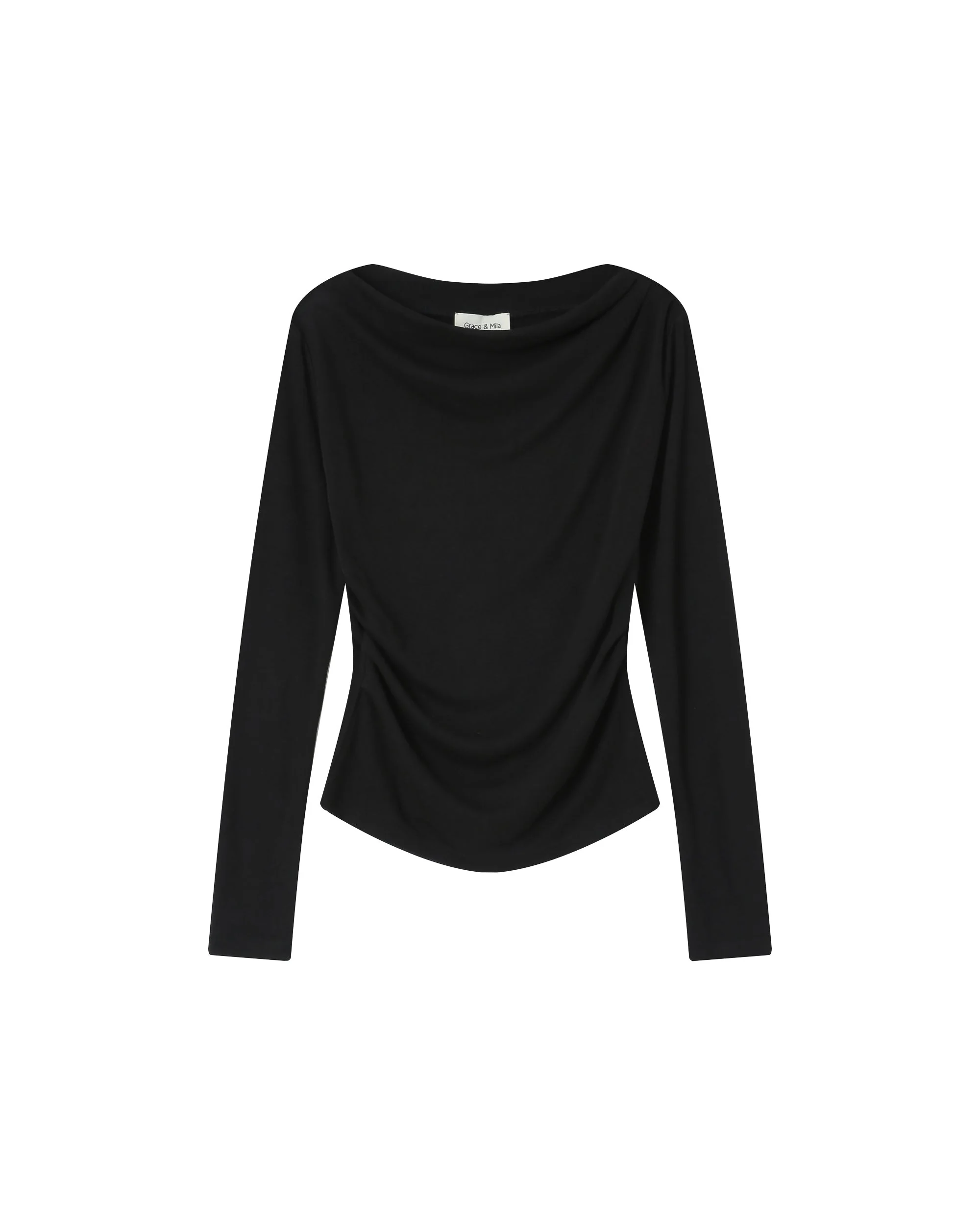 Top Drape Asymetrique Noir Sioux - Image 6