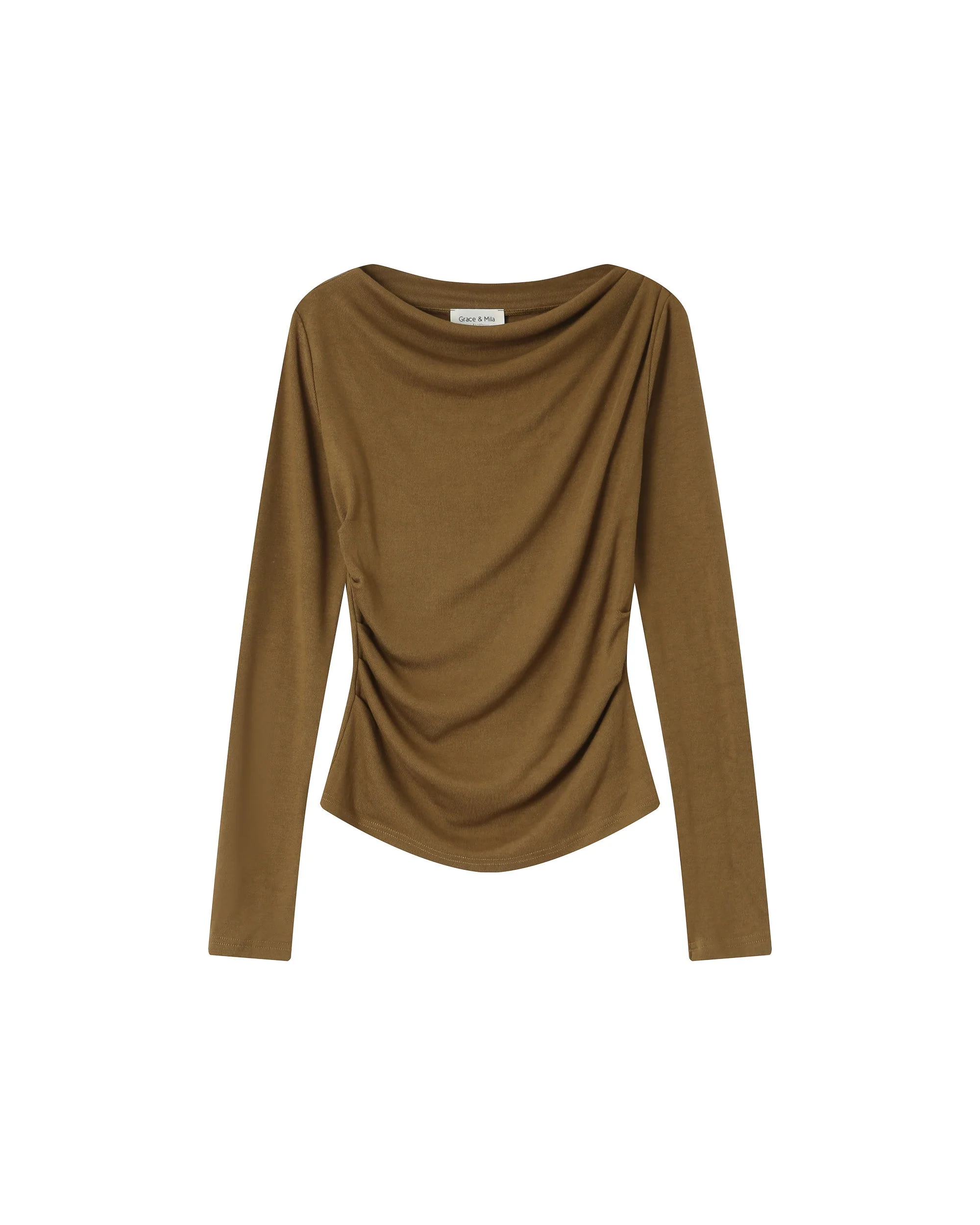 Top Drape Asymetrique Olive Sioux - Image 6
