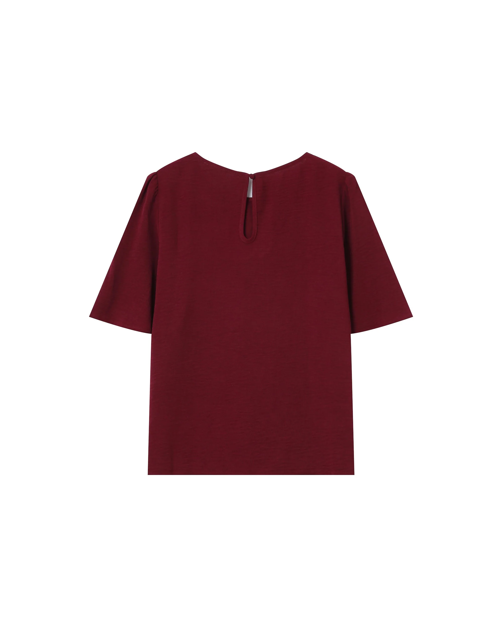 Top Fluide Col Rond Bordeaux Shine - Image 7