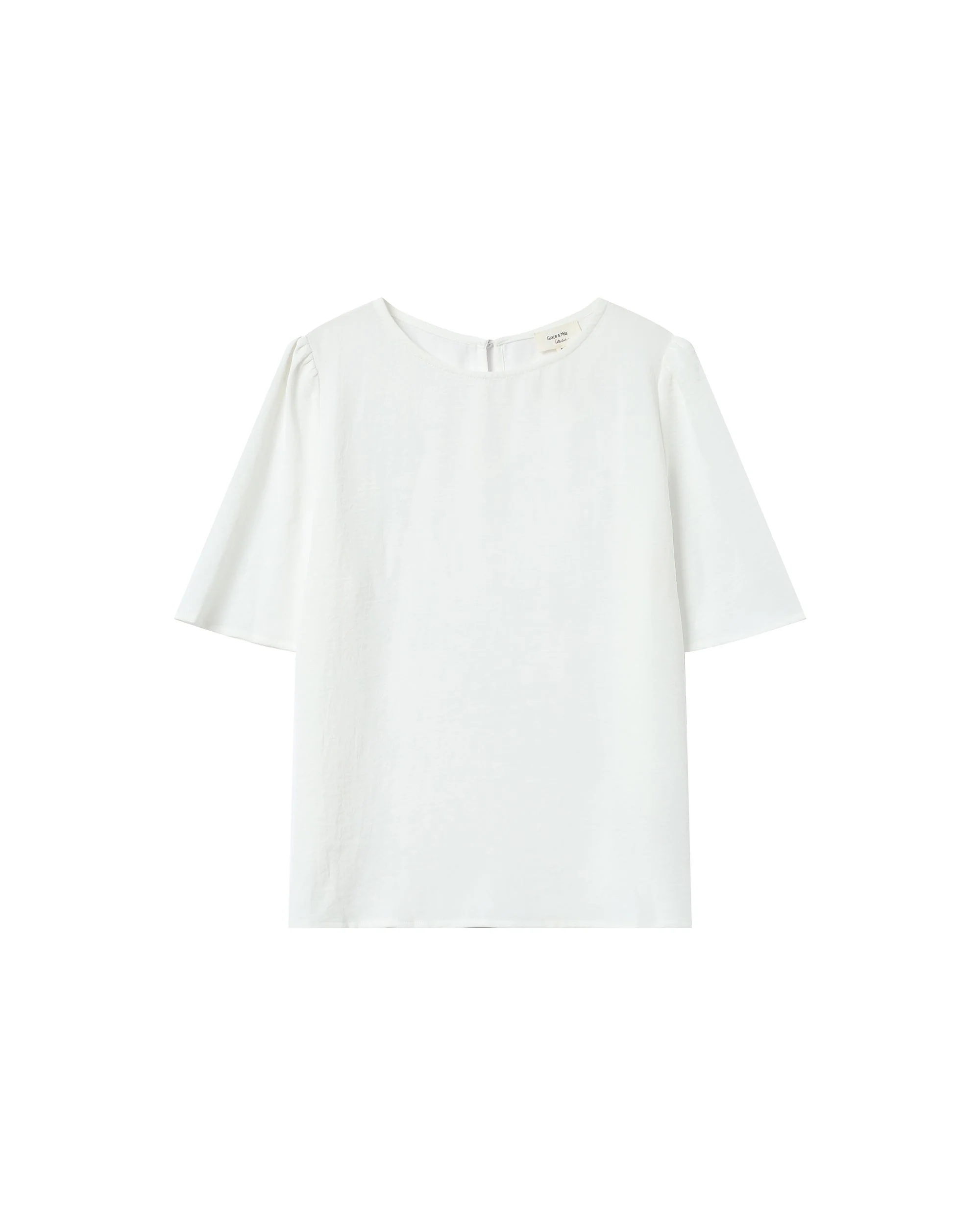 Top Fluide Col Rond Ivoire Shine - Image 6