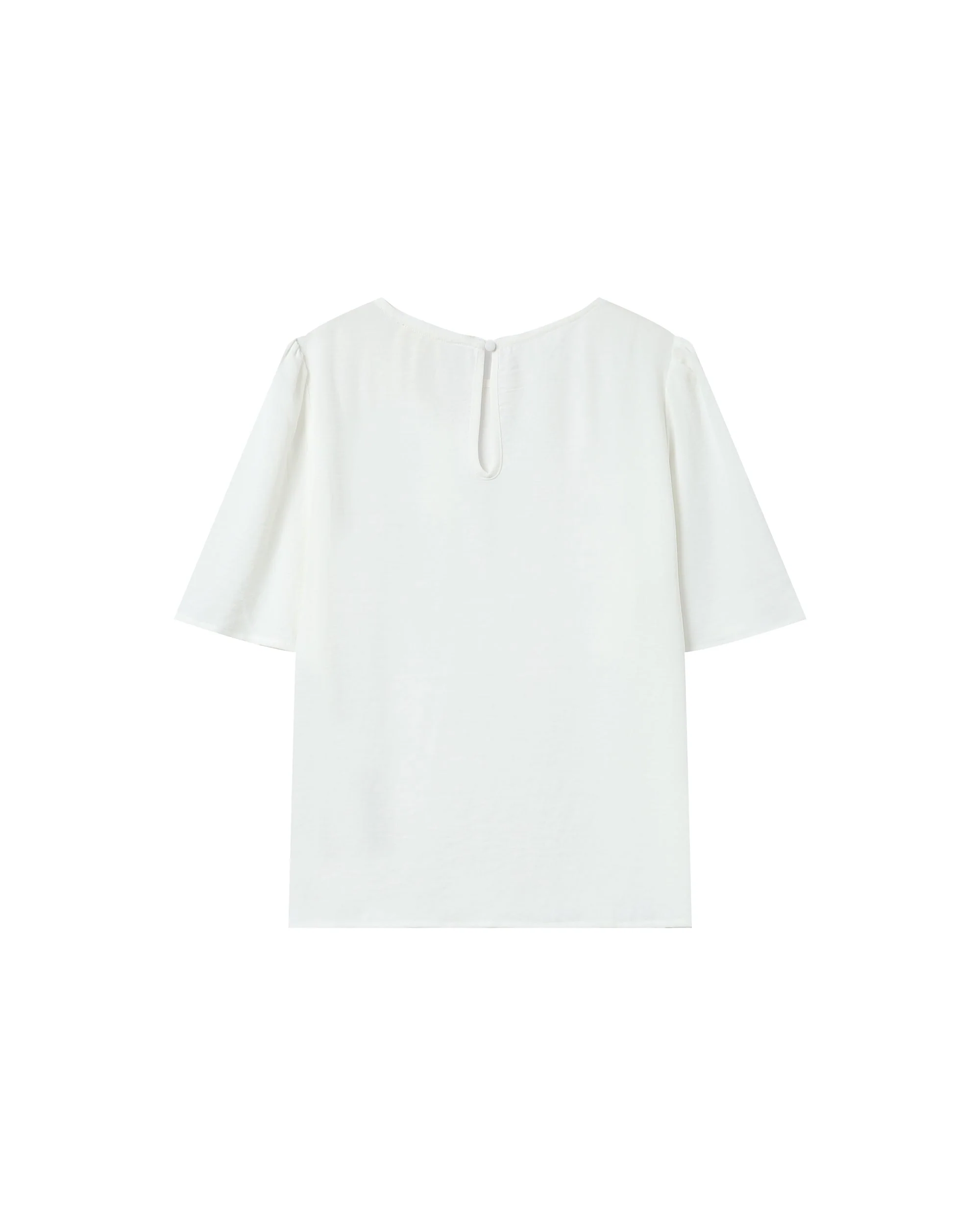 Top Fluide Col Rond Ivoire Shine - Image 7