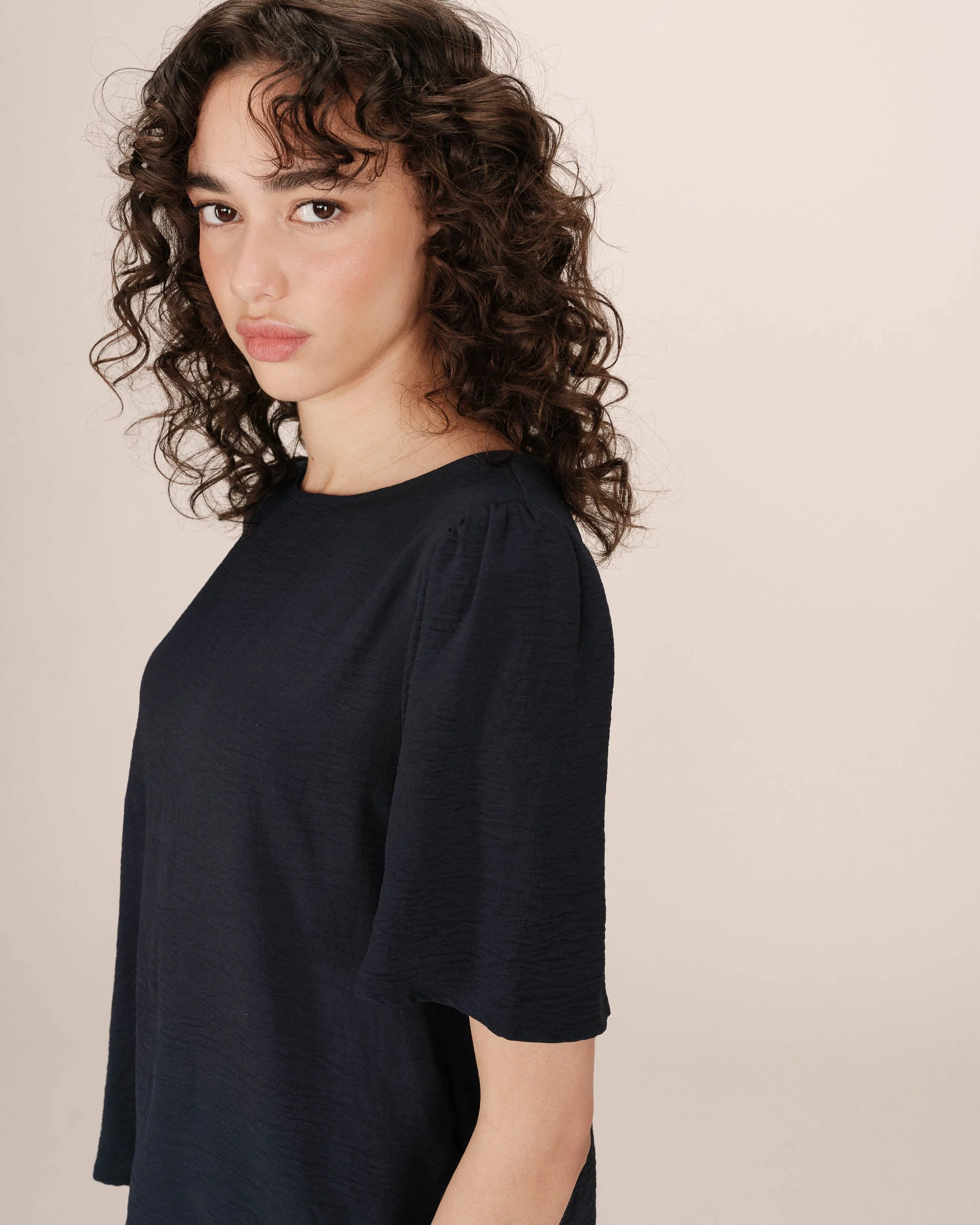 Top Fluide Col Rond Marine Shine - Image 2