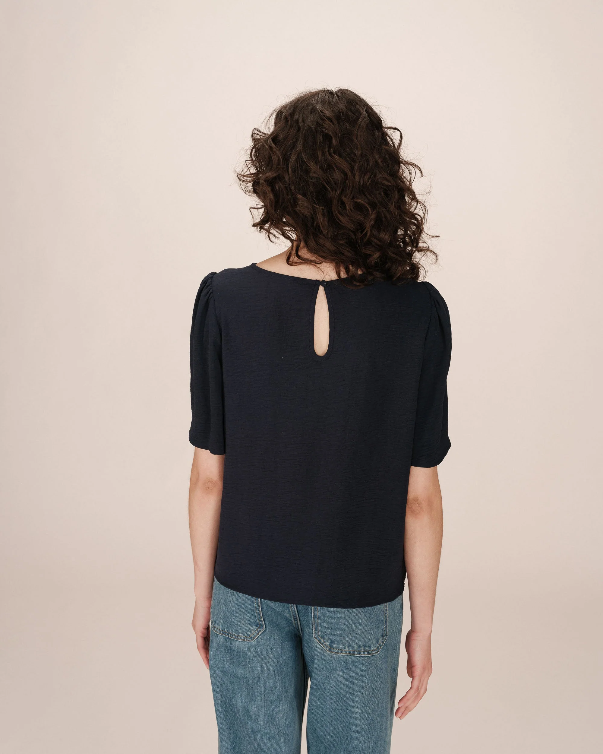 Top Fluide Col Rond Marine Shine - Image 4