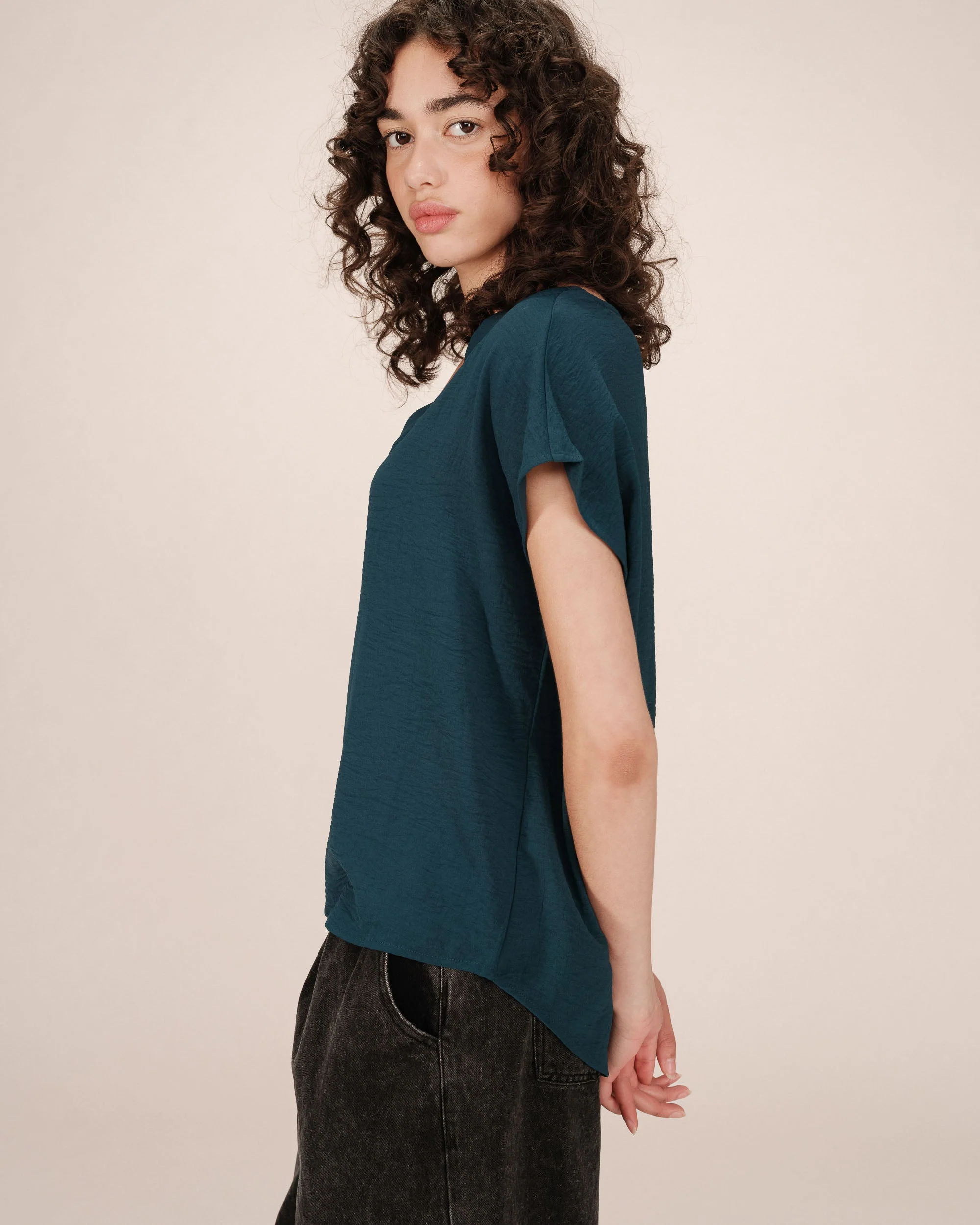 Top Fluide Encolure V Emeraude Season - Image 2