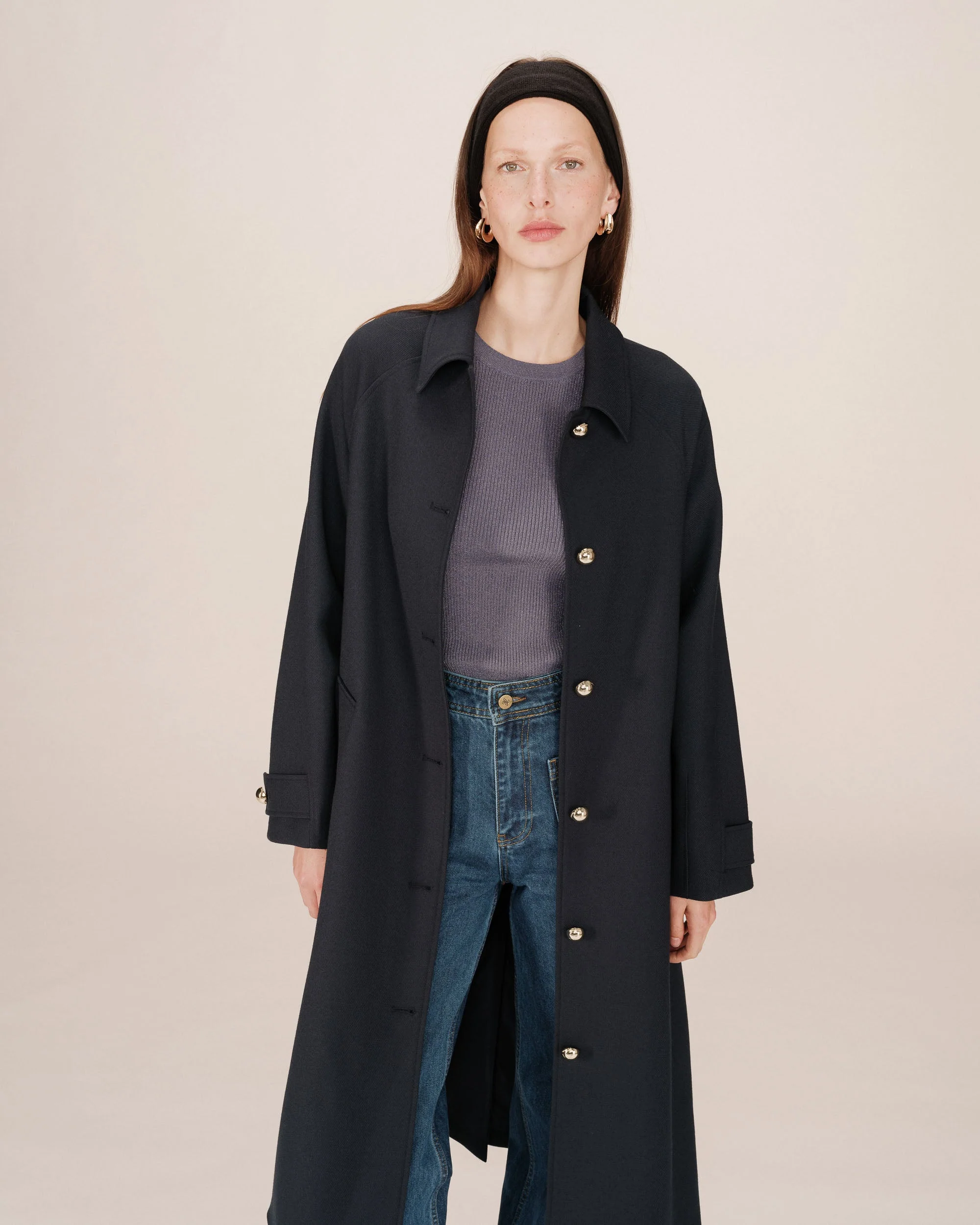 Trench Long Boutons Dorés Marine Scott - Image 2