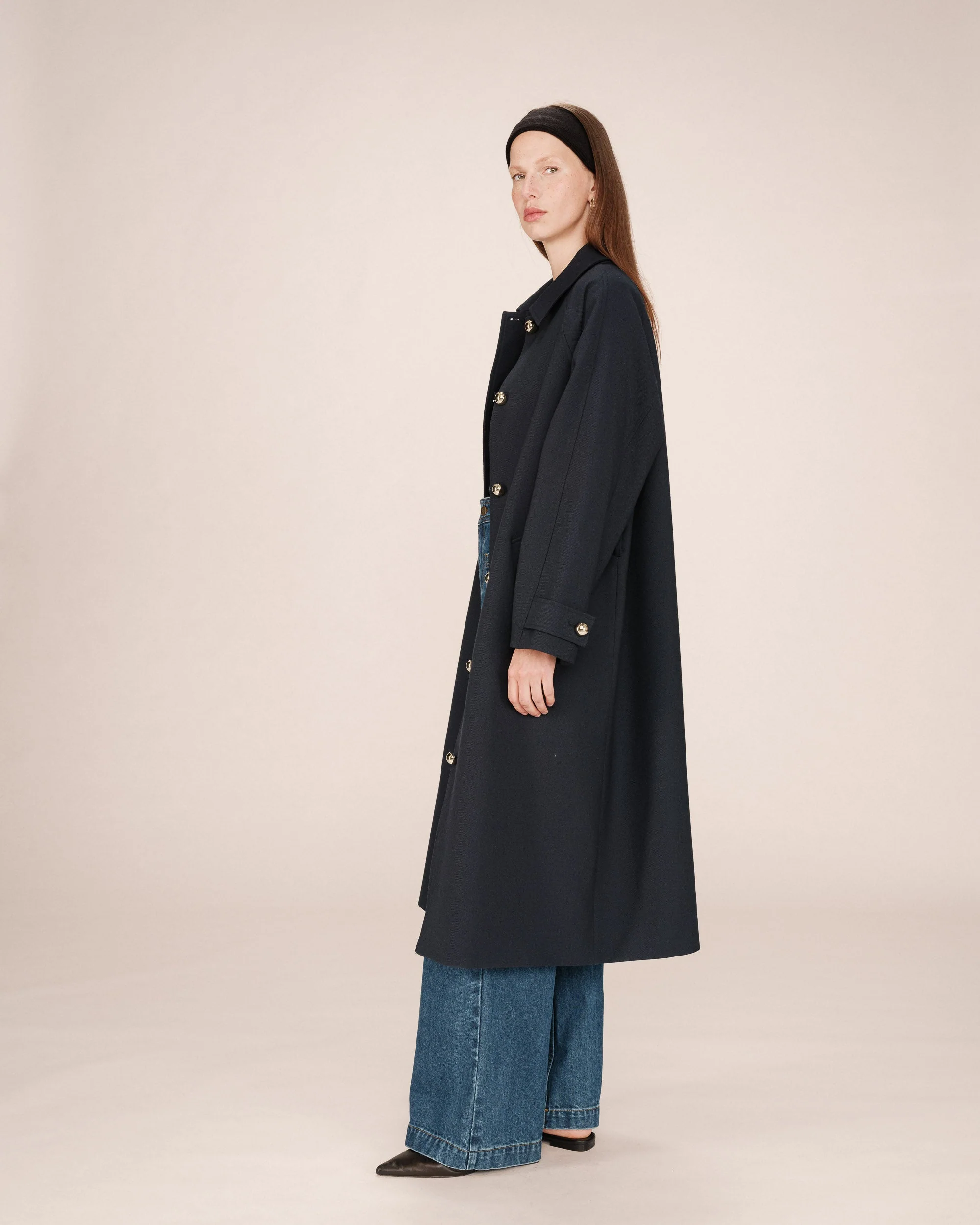 Trench Long Boutons Dorés Marine Scott - Image 3