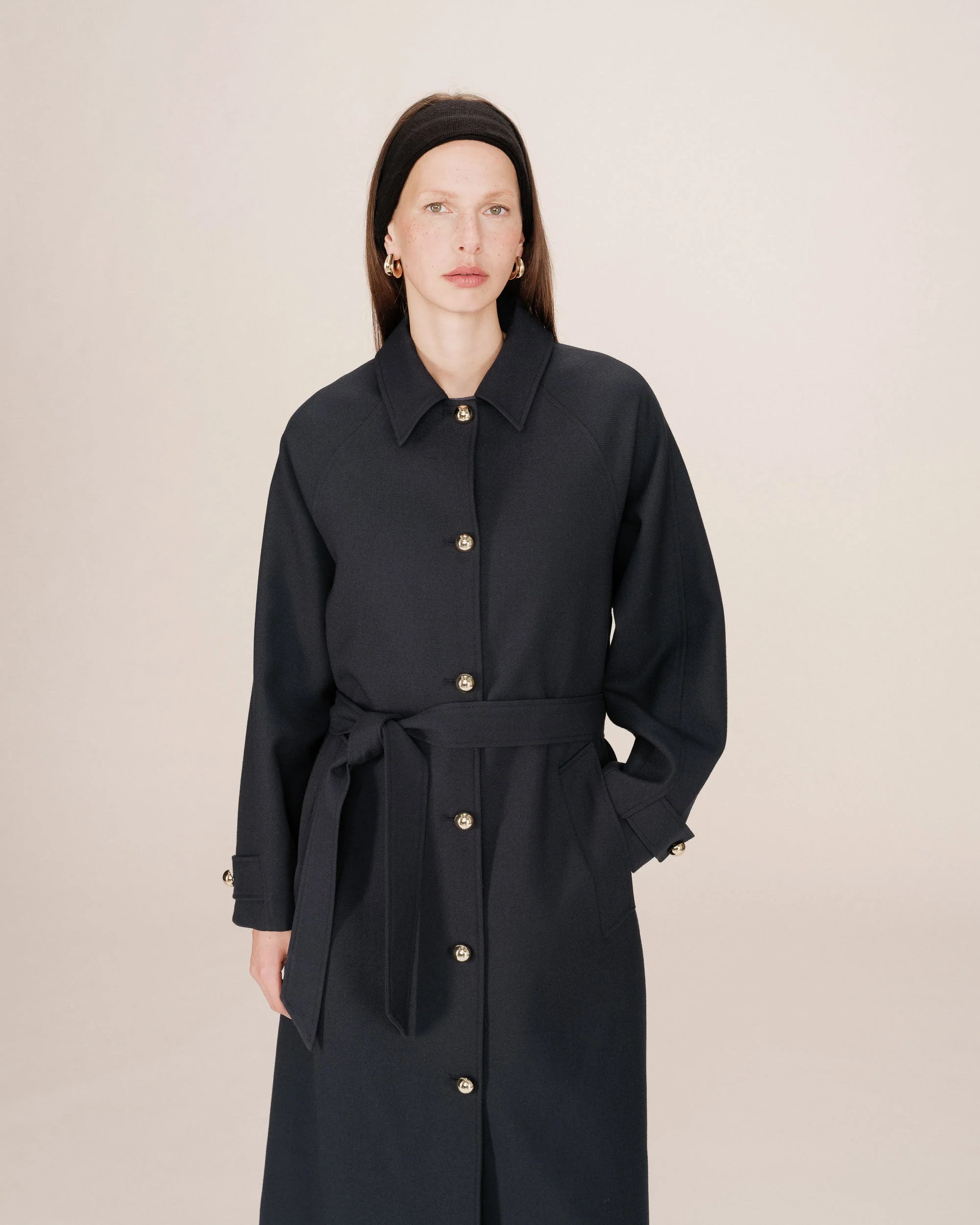 Trench Long Boutons Dorés Marine Scott - Image 4