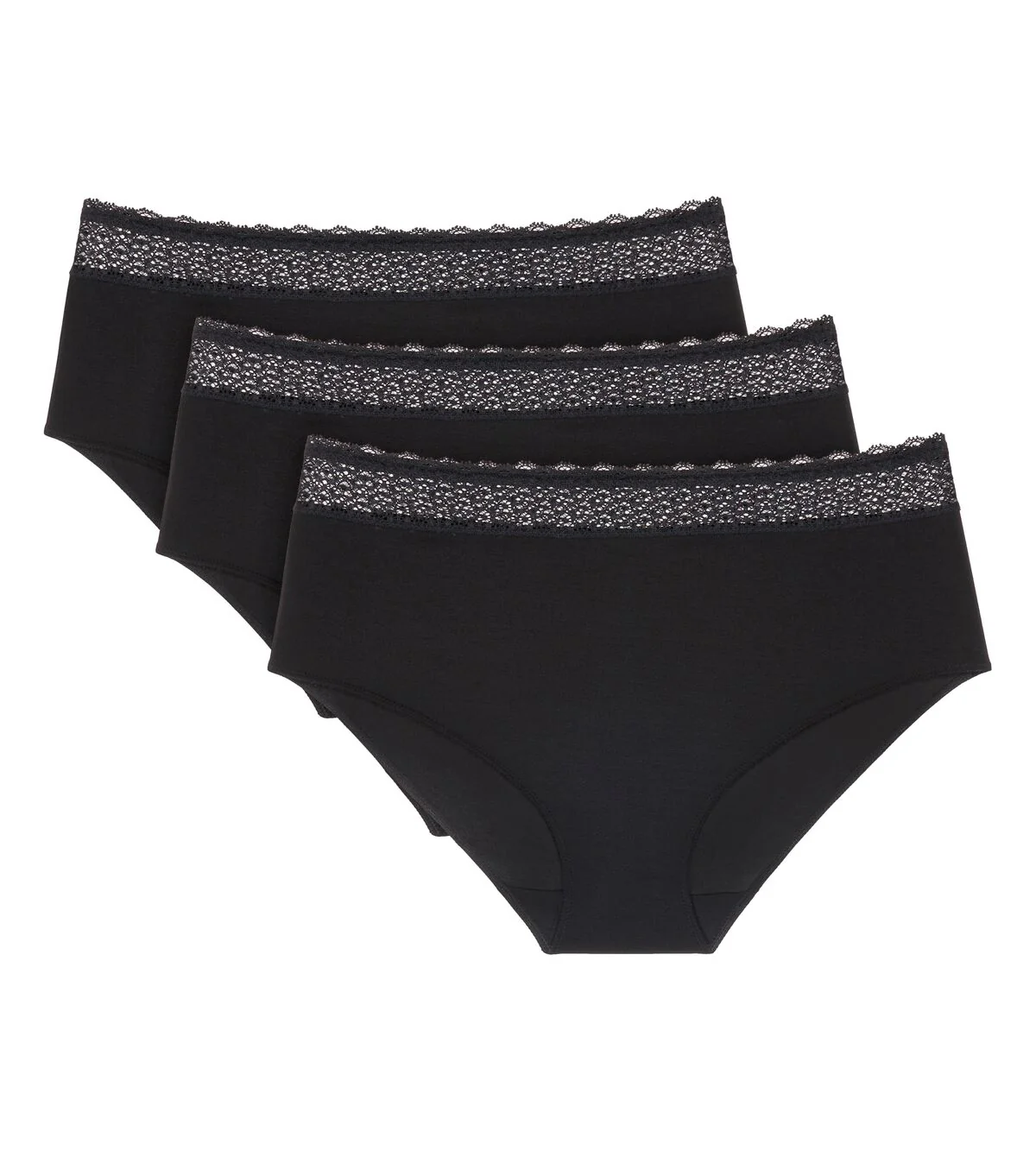 Slip Taille Haute Lot De 3 Feel Of Modal Midi 3P - Black - Image 3