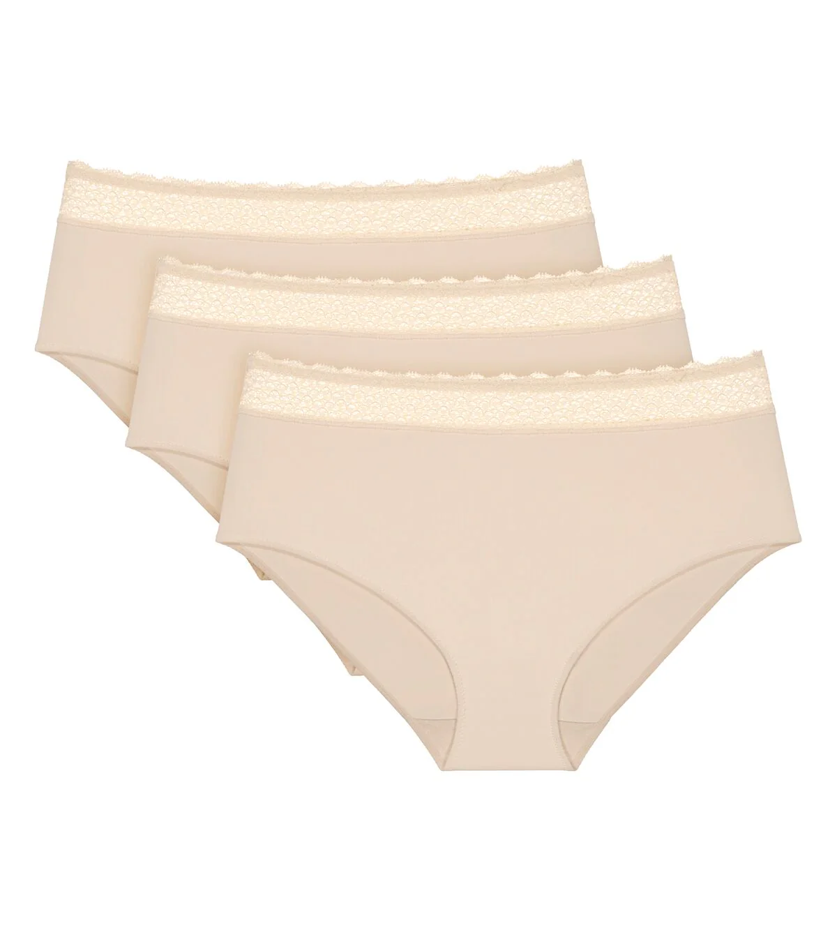 Slip Taille Haute Lot De 3 Feel Of Modal Midi 3P - Creamy Dream - Image 4