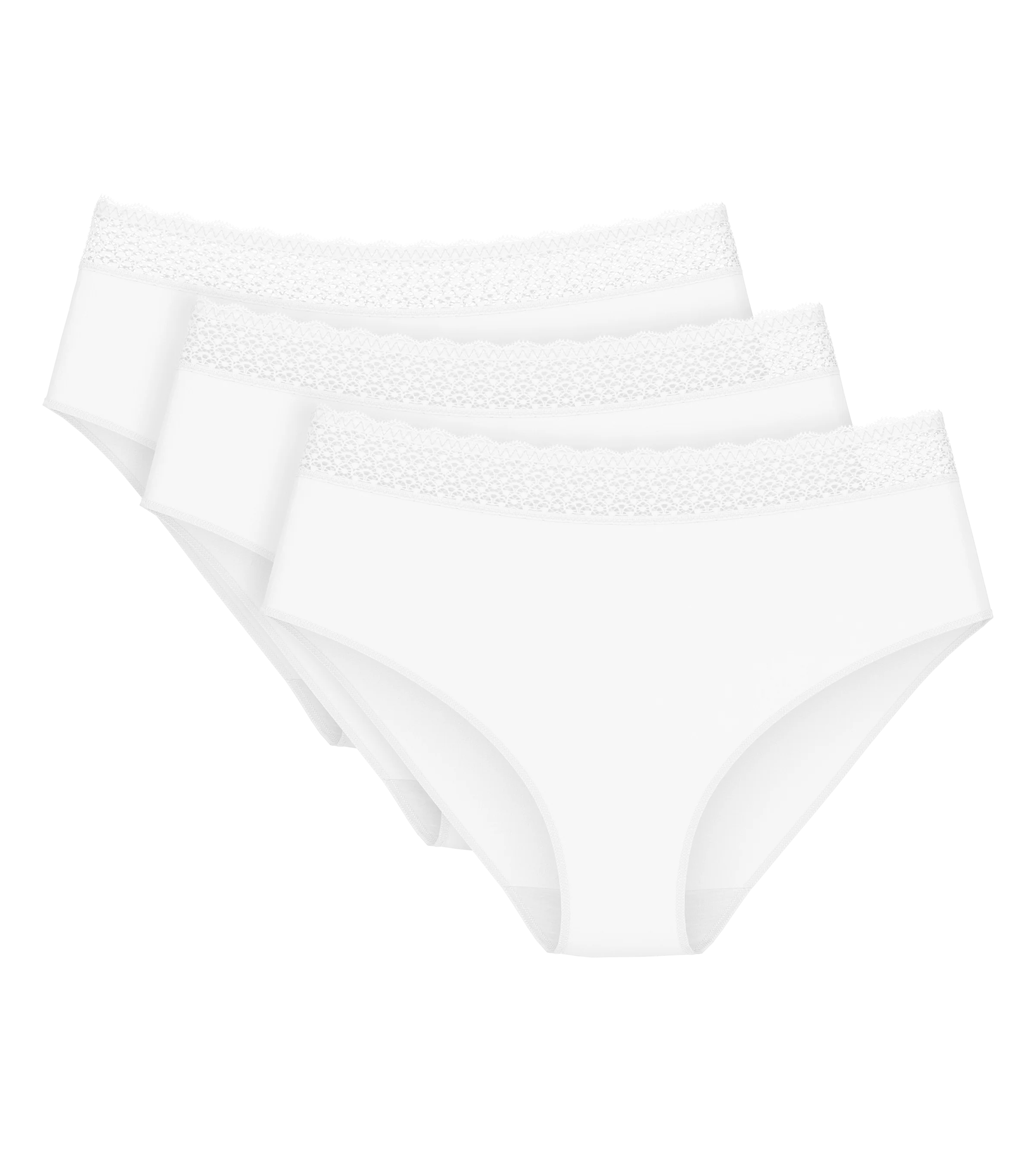 Slip Taille Haute Lot De 3 Feel Of Modal Midi 3P - White - Image 5