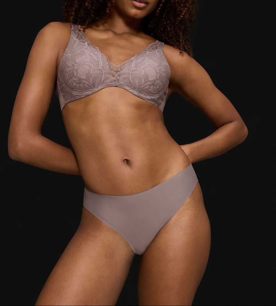 Slip Échancré Body Make-Up Illusion Lace Highleg Tai - Pigeon Grey - Image 6