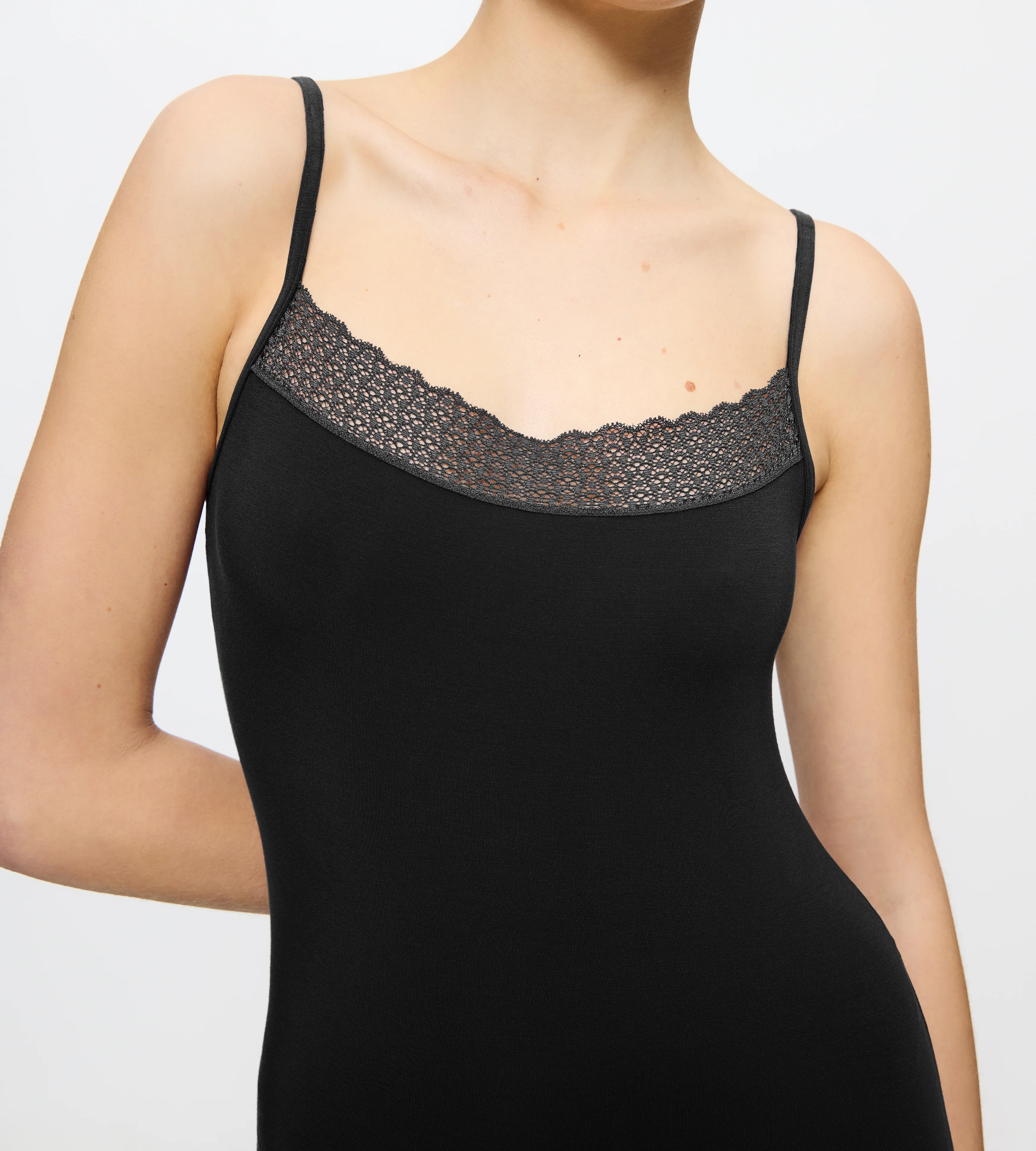 Caraco Fines Bretelles Lot De 2 Feel Of Modal Spaghetti Top 2P - Black - Image 3