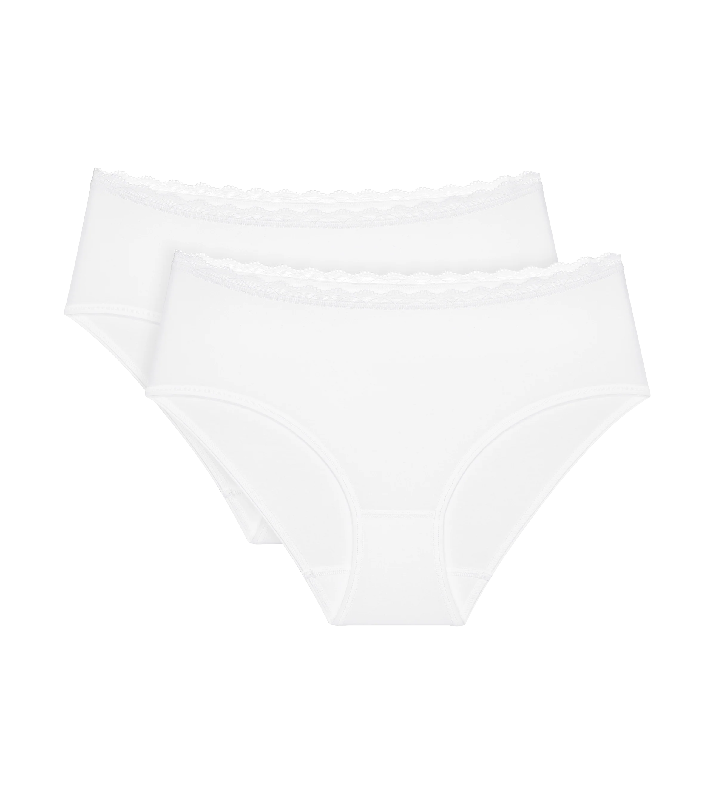 Slip Taille Haute Lot De 2 Feel Of Cotton Midi 2P - White - Image 6