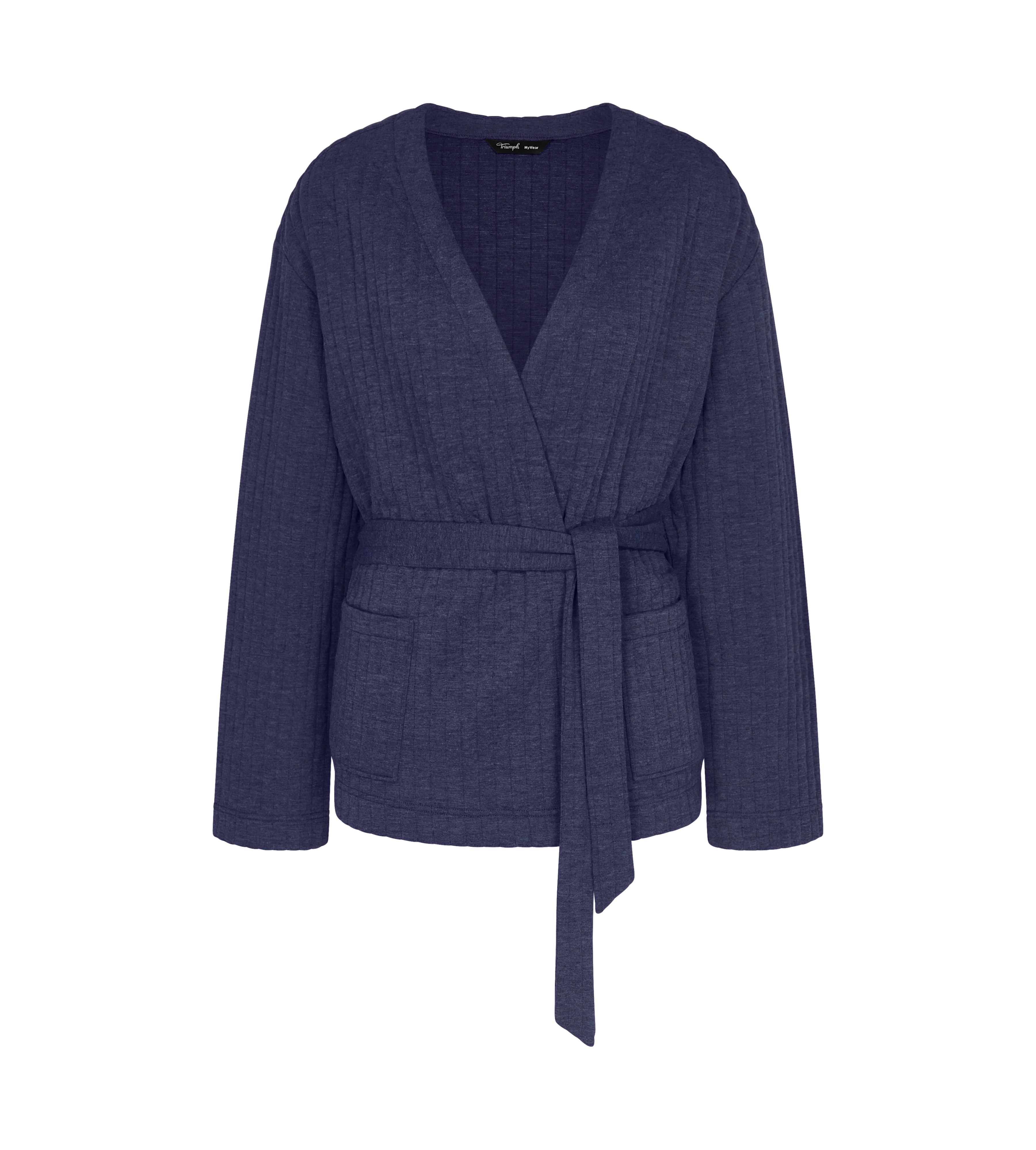 Haut Manches Longues Noué Cozy Comfort Robe Top Quilted - Blue - Dark Combination - Image 5