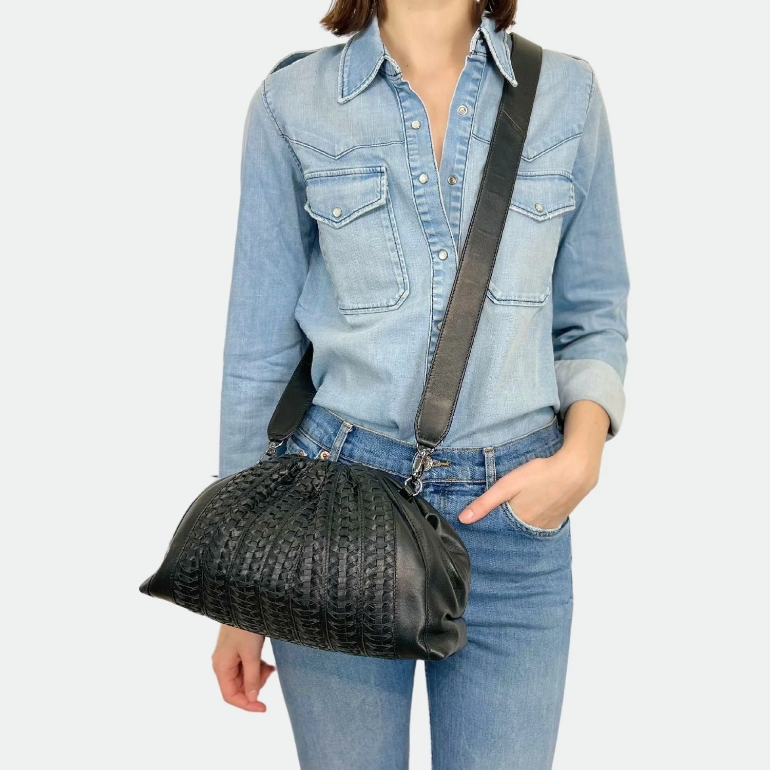 Pochette Cuir - Uniq Big Tressé Black - Image 5
