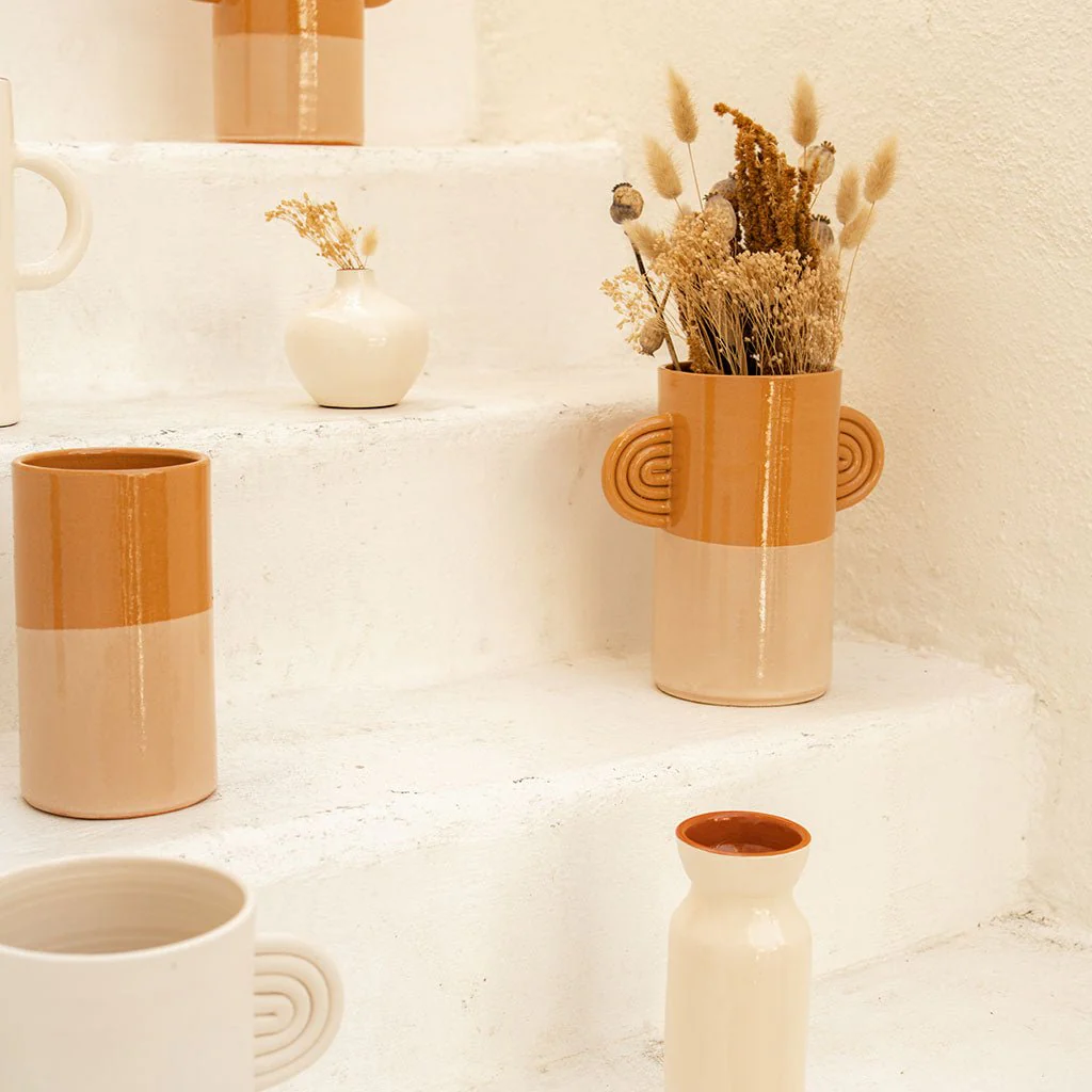Vase En Céramique Ambre - Bicolore - Image 7