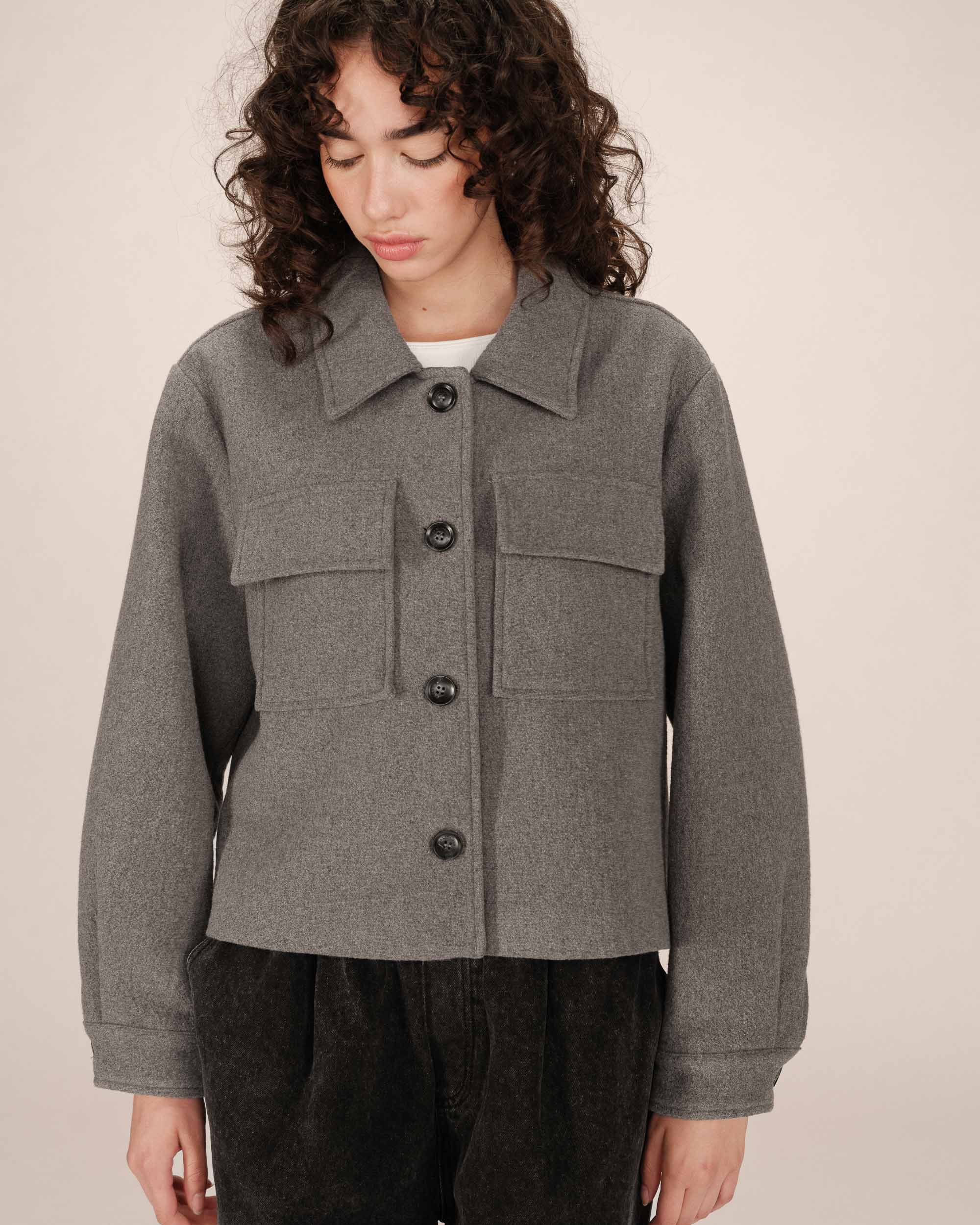 Veste Boxy Gris Novembre - Image 2