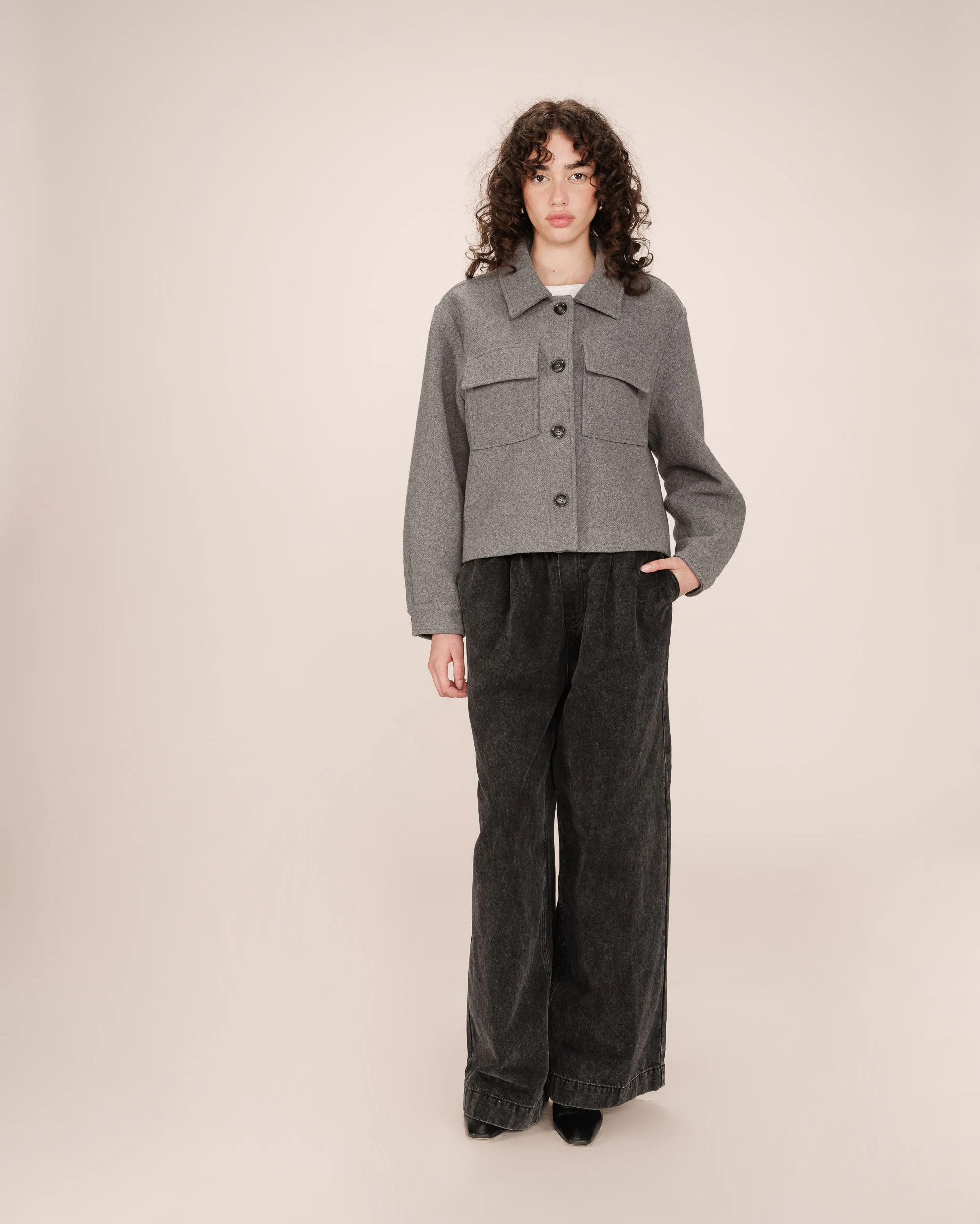 Veste Boxy Gris Novembre - Image 3