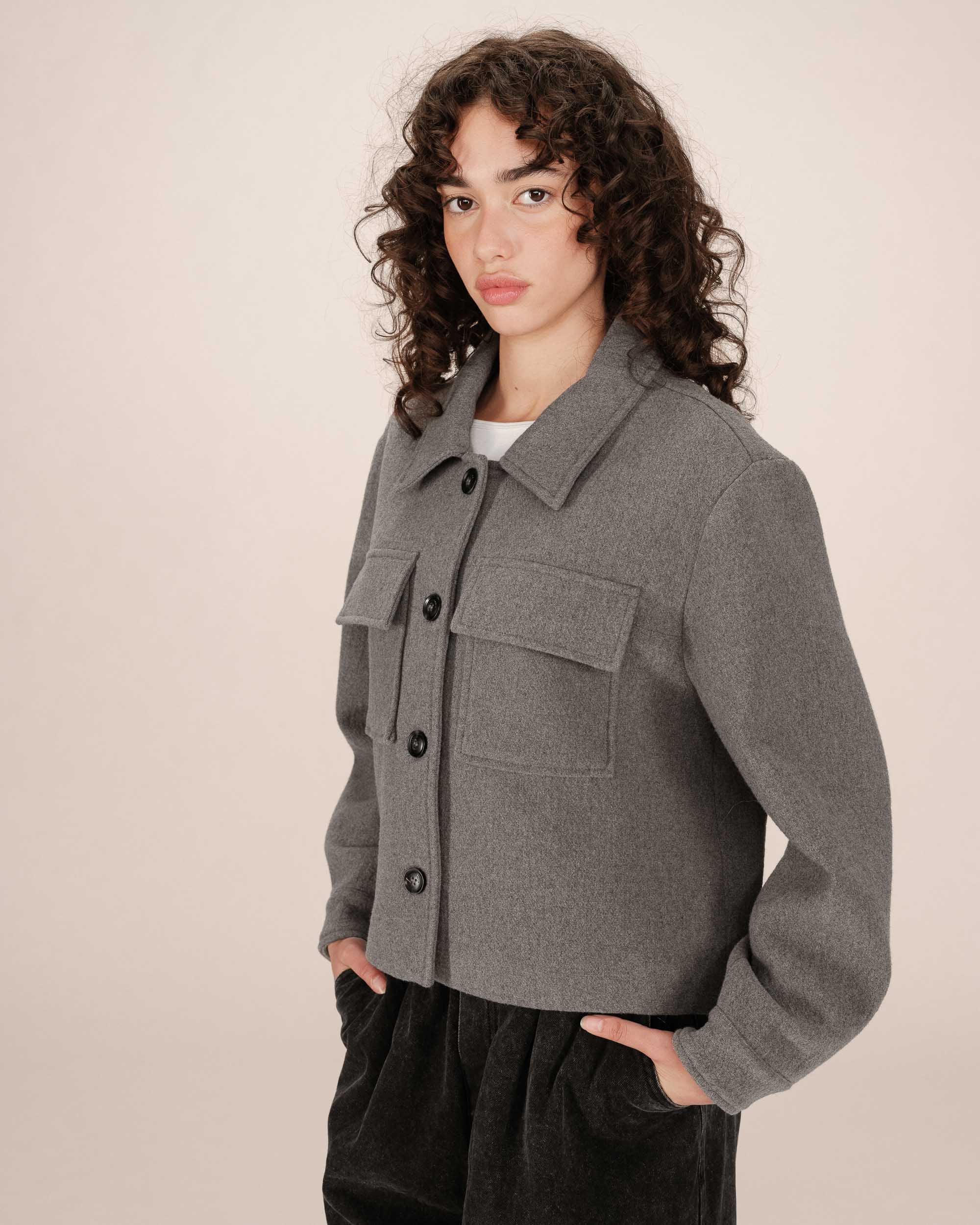 Veste Boxy Gris Novembre - Image 4