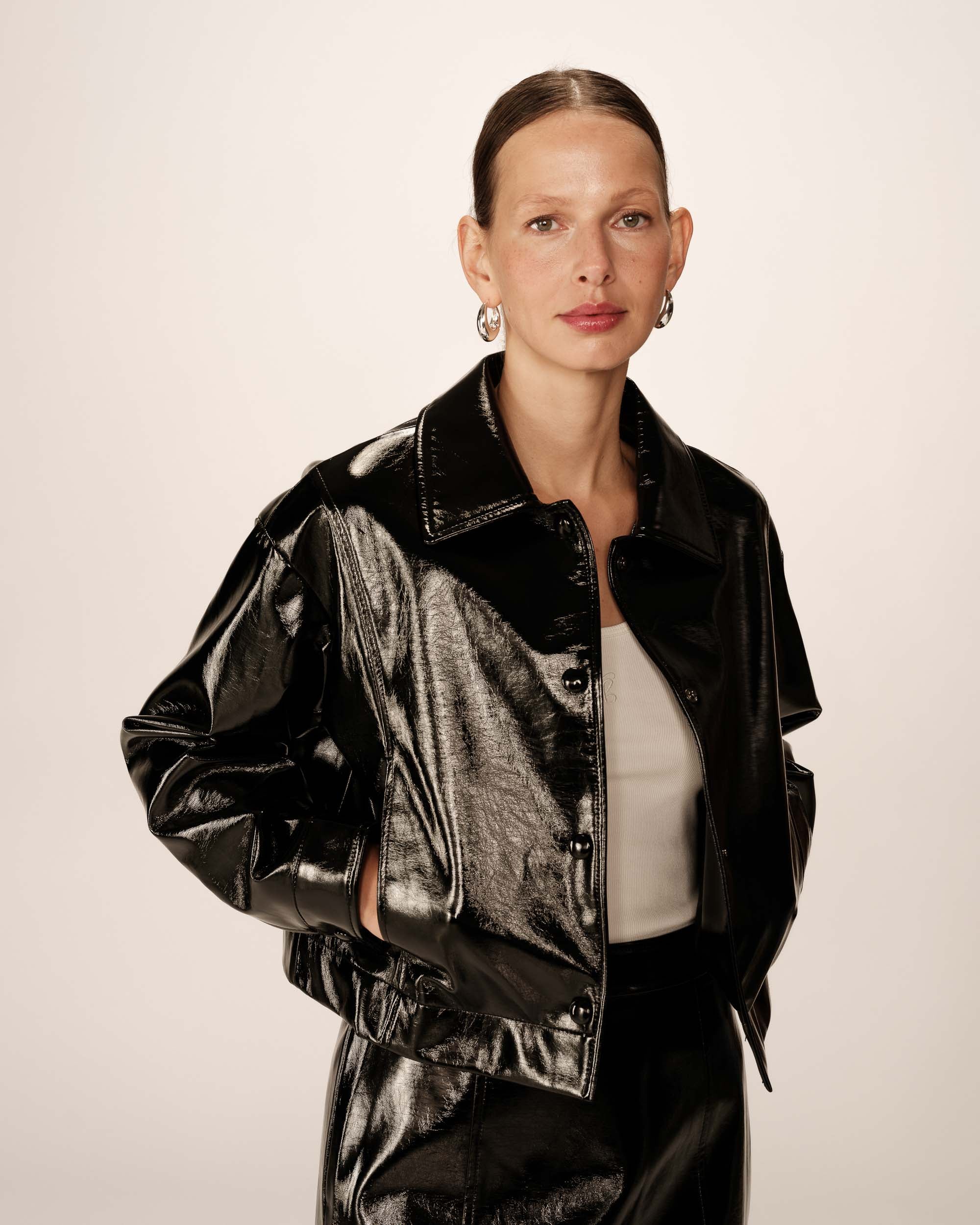 Veste Courte Noir Poudre - Image 2