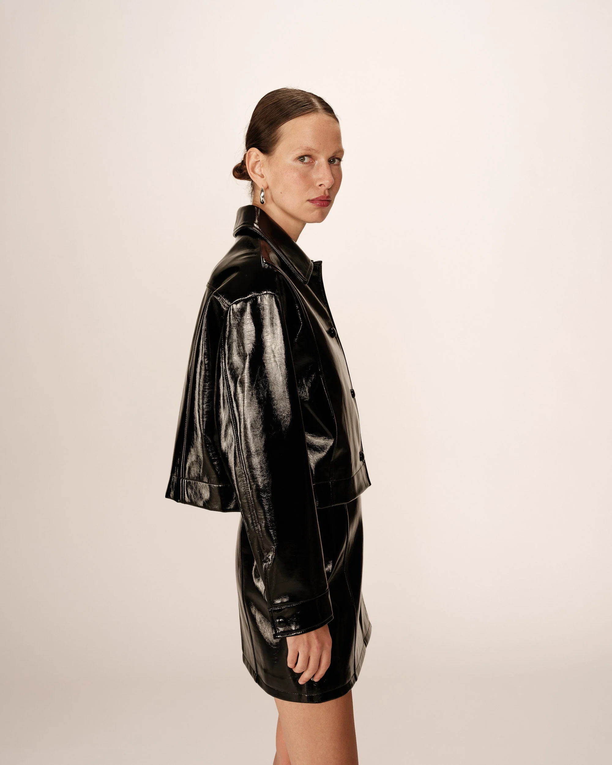 Veste Courte Noir Poudre - Image 4